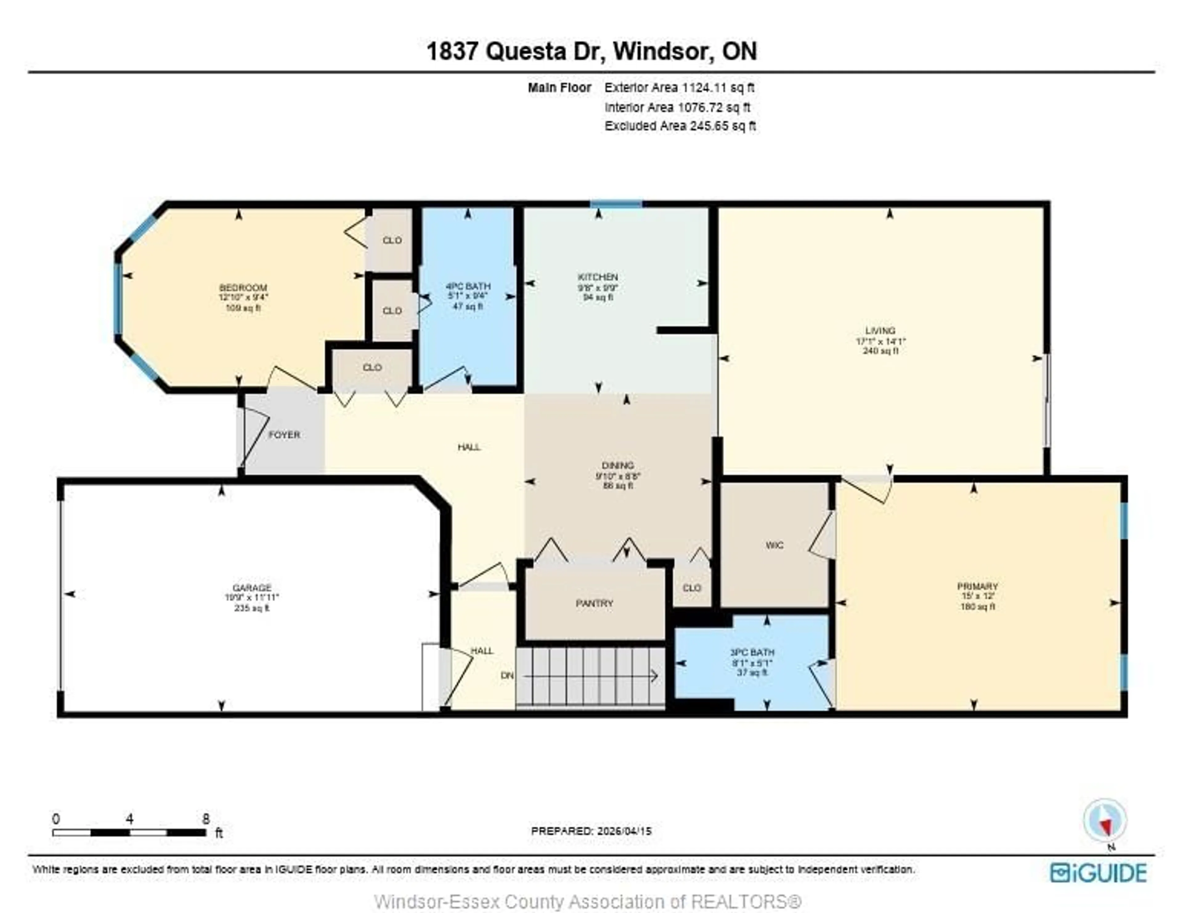 Floor plan for 1837 QUESTA Dr, Windsor Ontario N8P 1M5
