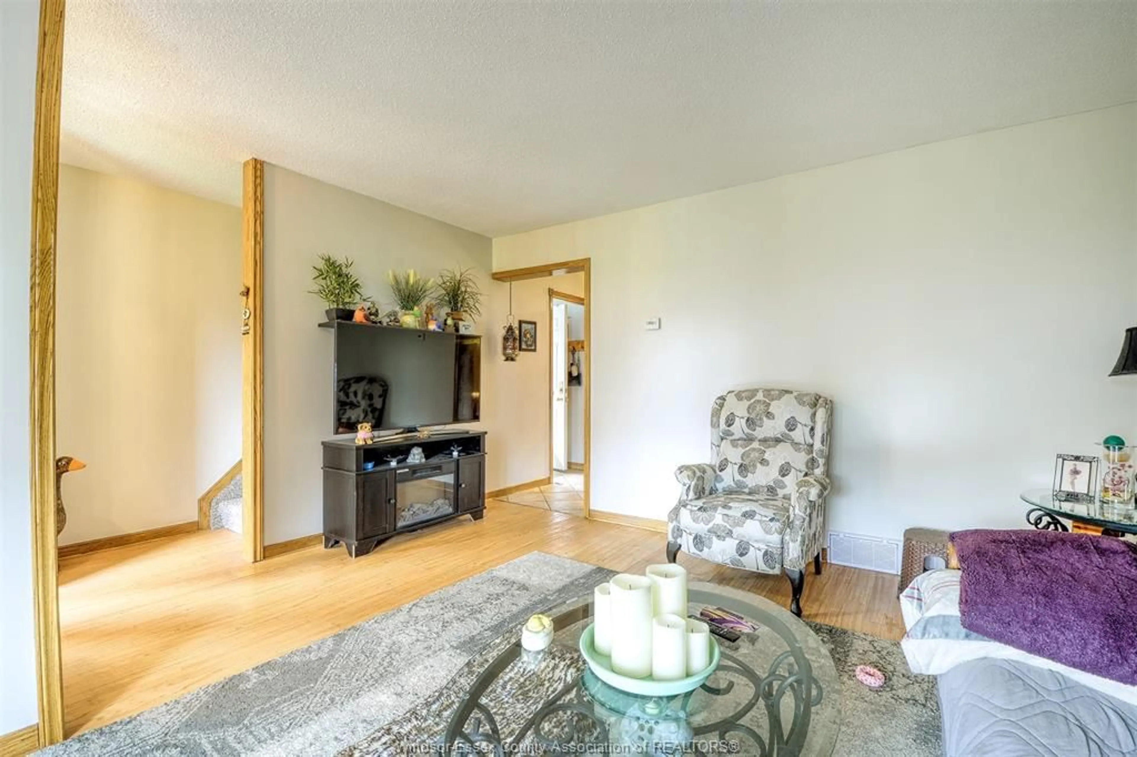 Living room with furniture, wood/laminate floor for 9447 ALTEN Dr, Windsor Ontario N8R 1V9