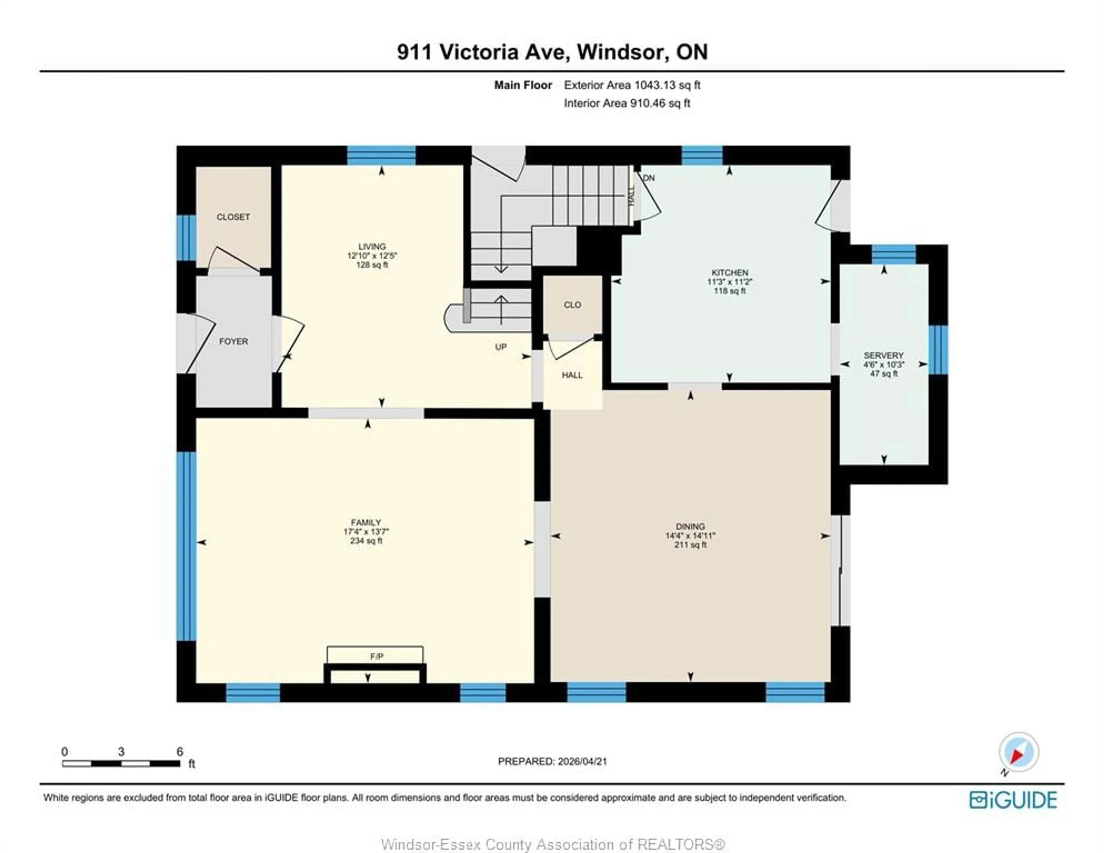 Floor plan for 911 Victoria Ave, Windsor Ontario N9A 4N5