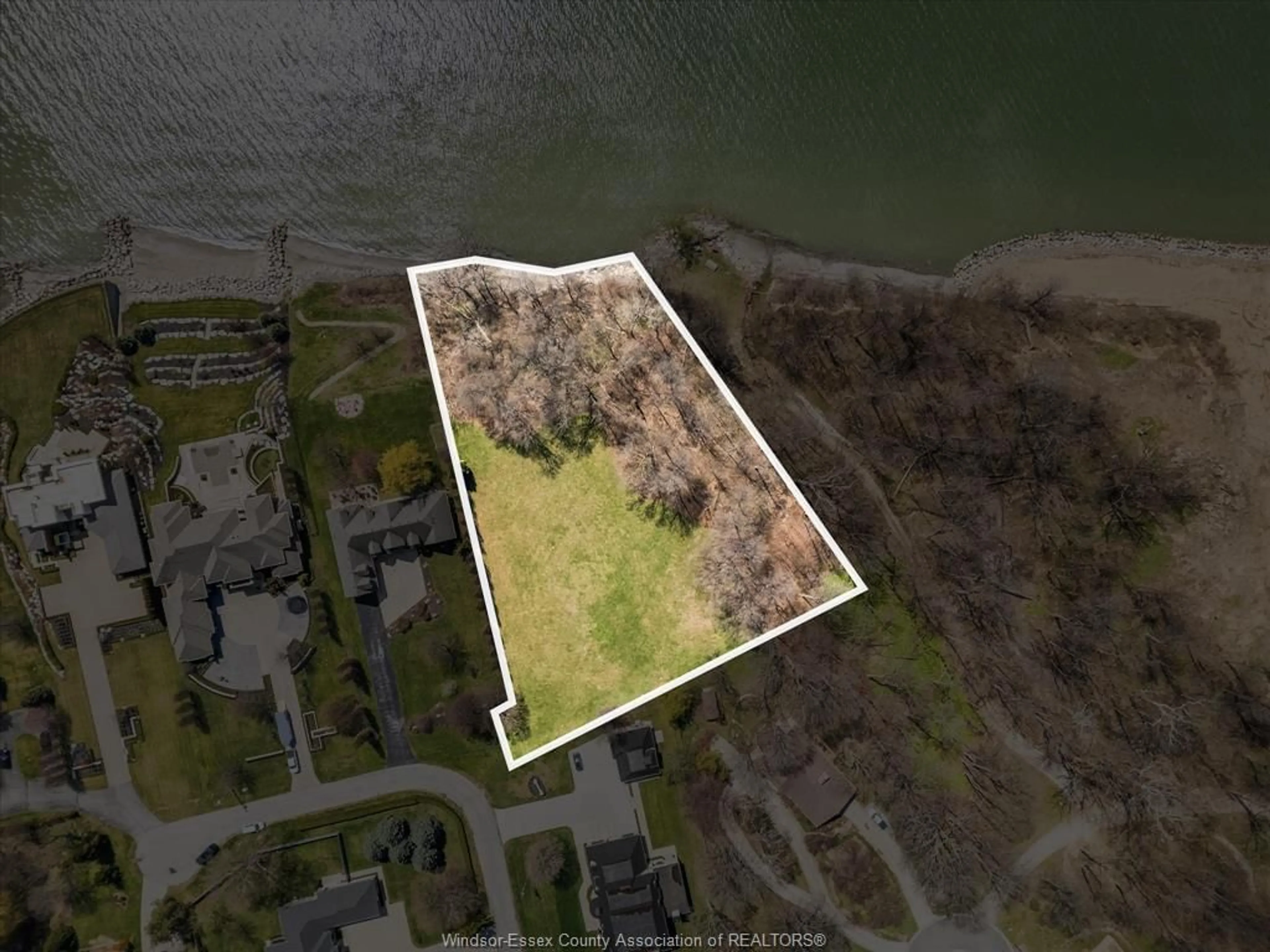 A pic from outside/outdoor area/front of a property/back of a property/a pic from drone, water/lake/river/ocean view for 1509 KENYON POINT Rd, Kingsville Ontario N9Y 0C6