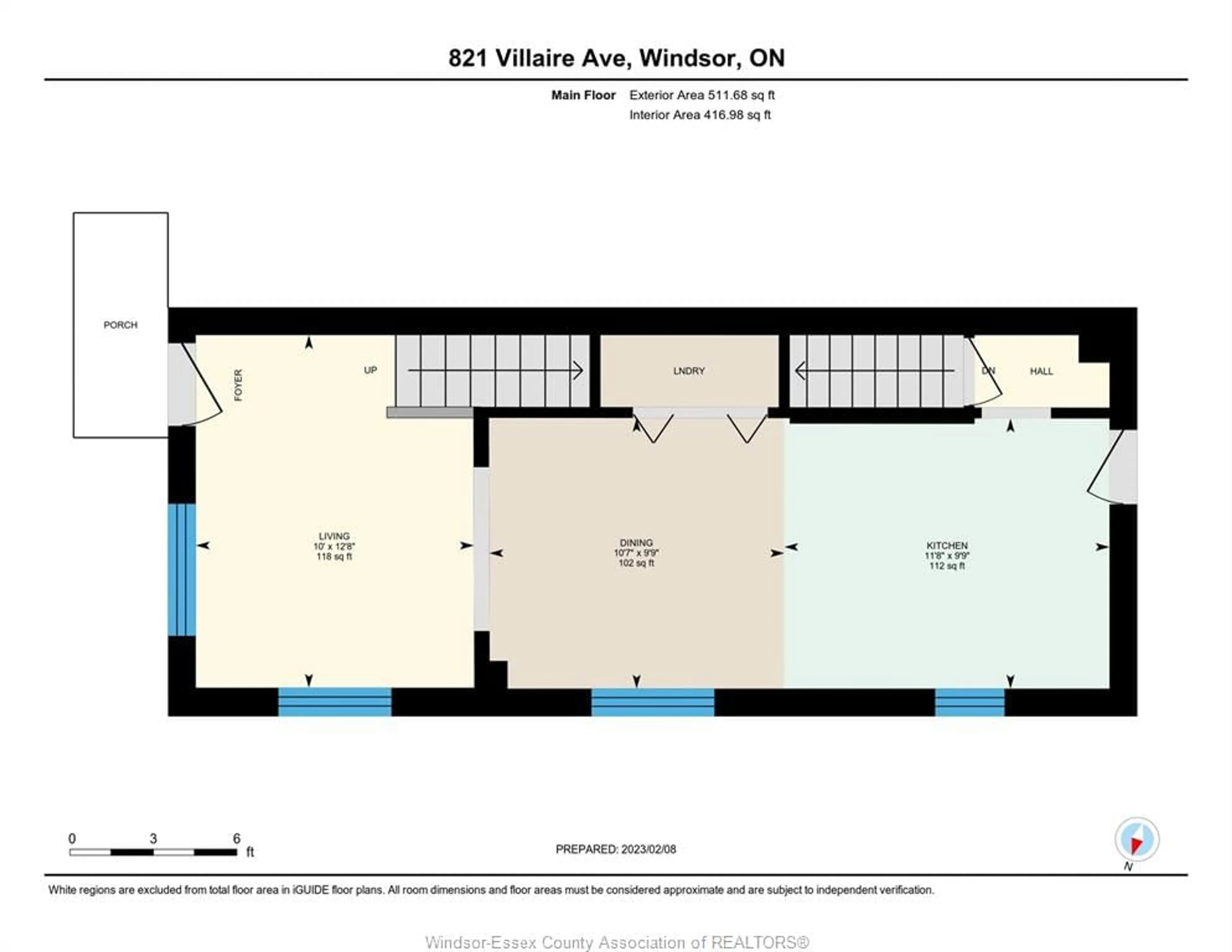 Floor plan for 821-823 VILLAIRE, Windsor Ontario N9S 2J3