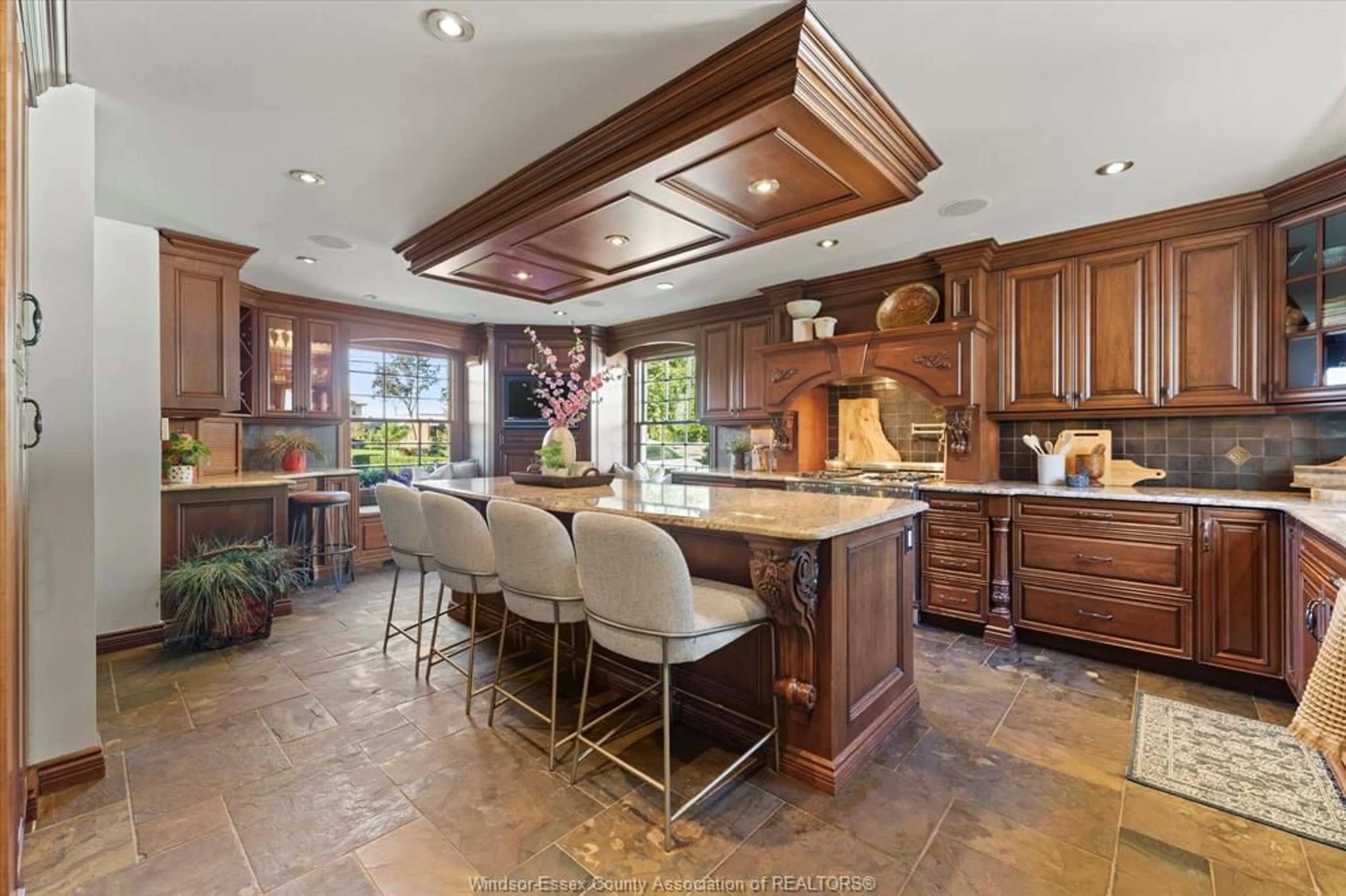 Open concept kitchen, ceramic/tile floor for 6545 RIVERSIDE Dr, Windsor Ontario N8S 1C1