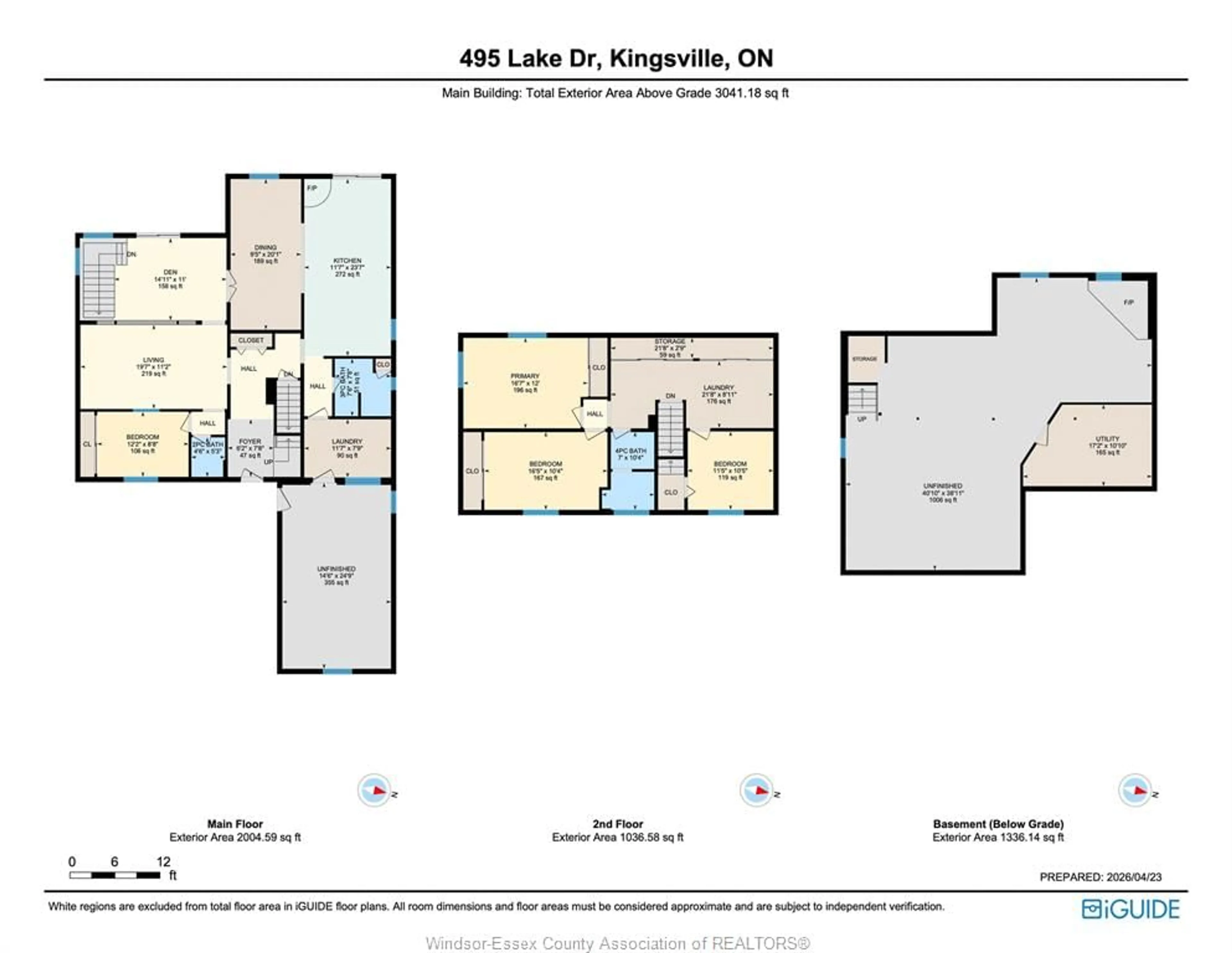 Floor plan for 495 LAKE Dr, Kingsville Ontario N9Y 3S6