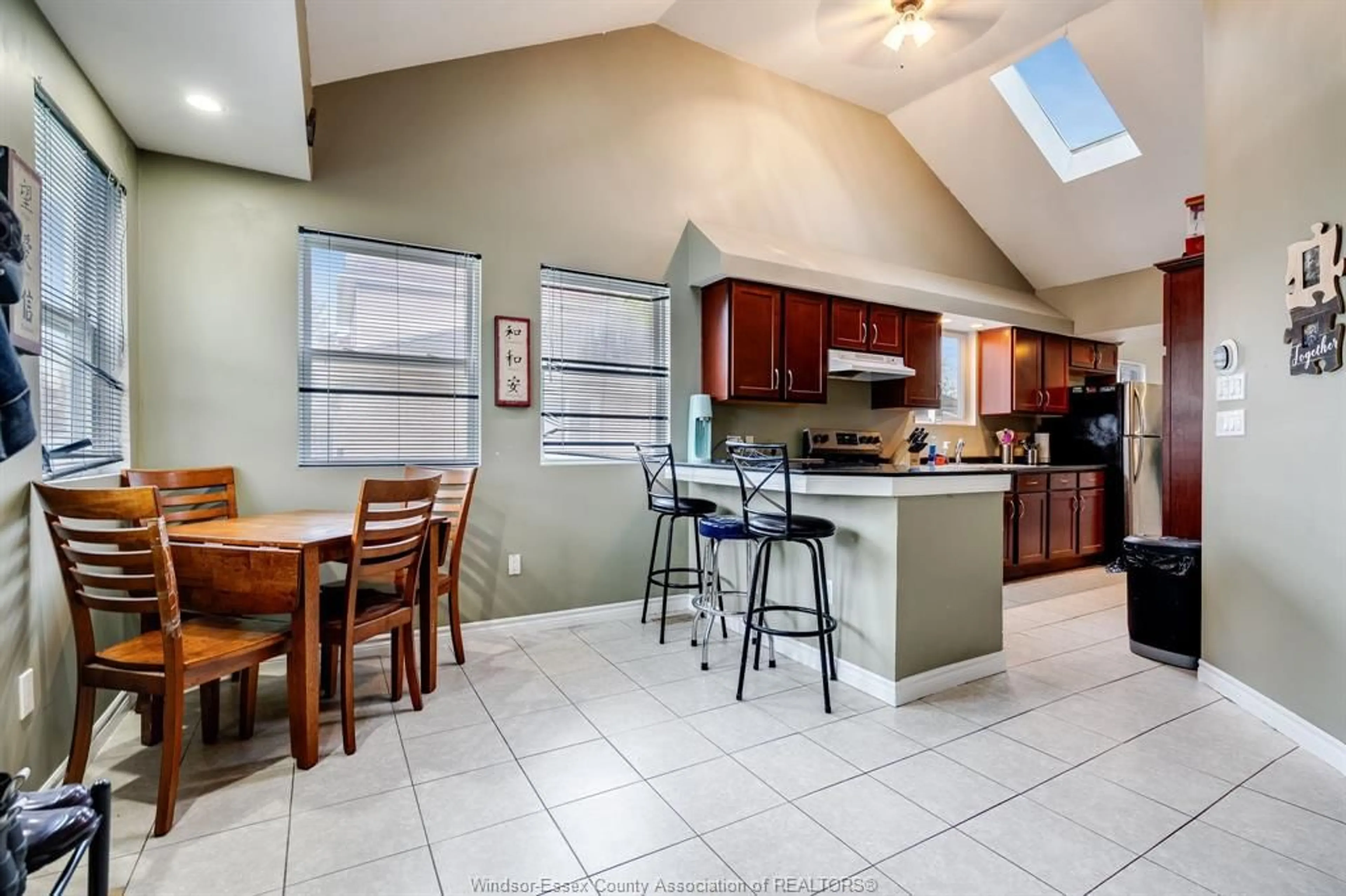 Open concept kitchen, ceramic/tile floor for 1451 Aubin, Windsor Ontario N8Y 4E8