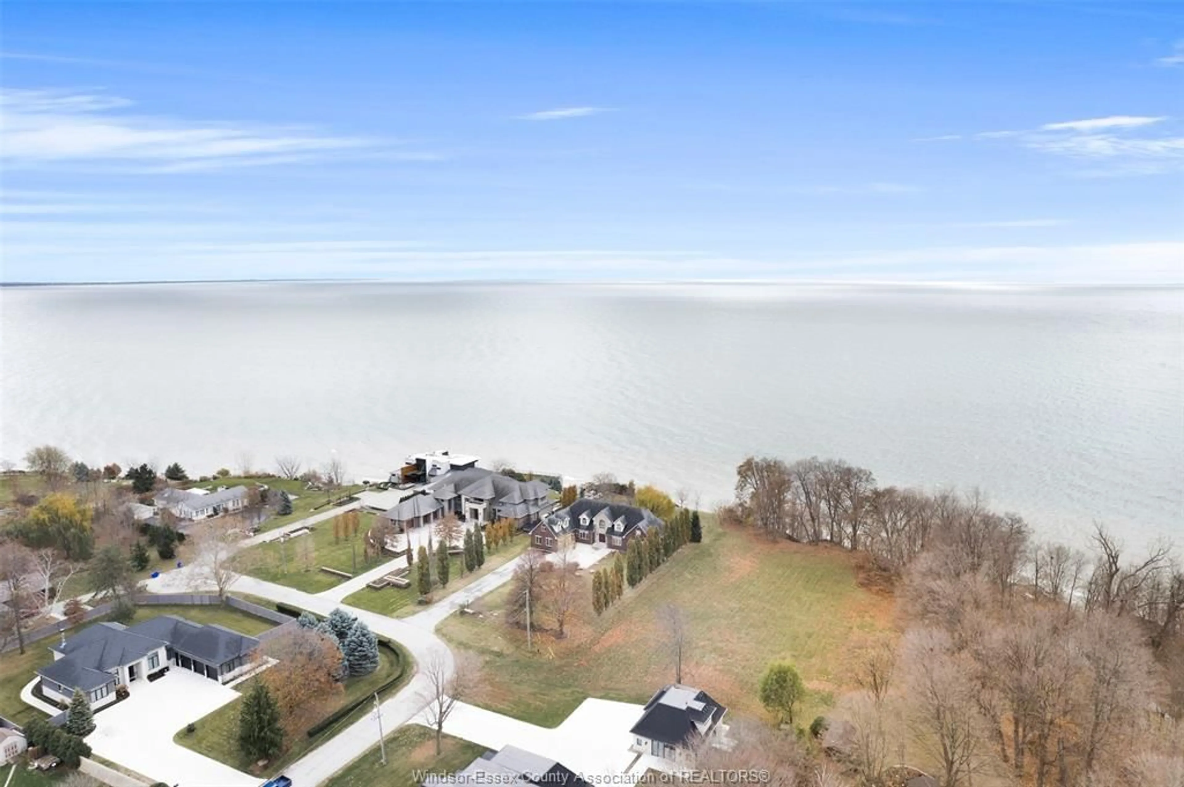 A pic from outside/outdoor area/front of a property/back of a property/a pic from drone, water/lake/river/ocean view for 2055 HICKORY Lane, Kingsville Ontario N9Y 2X9