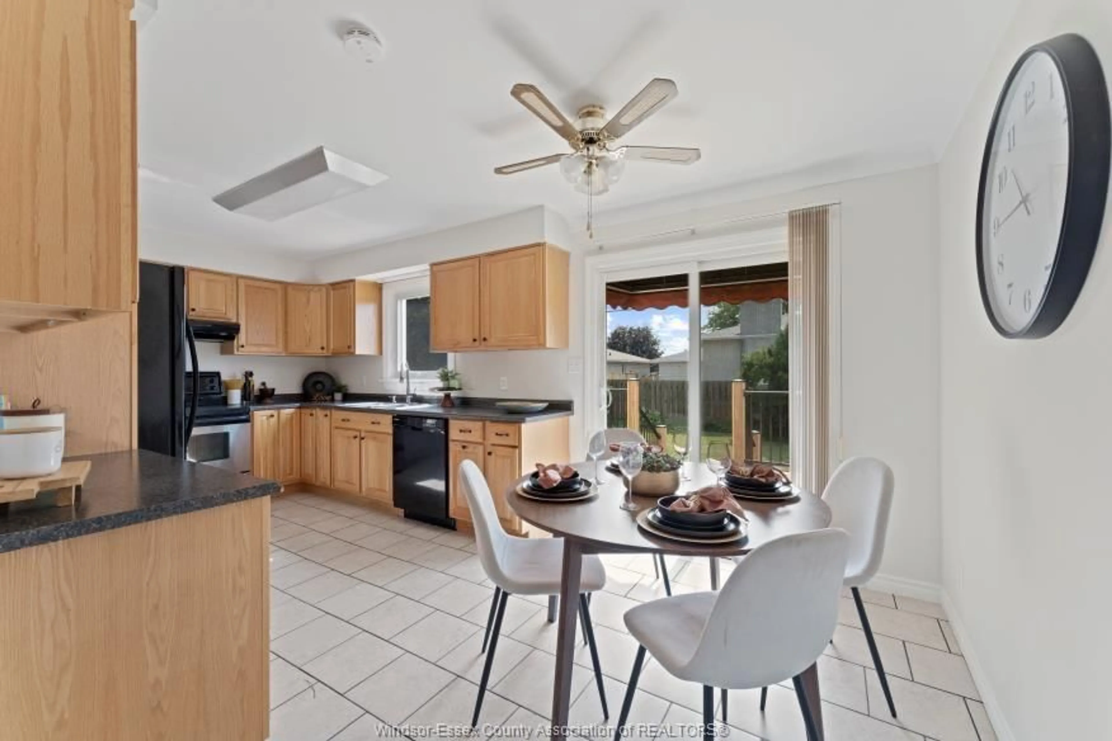 Open concept kitchen, ceramic/tile floor for 1655 PARTINGTON Ave, Windsor Ontario N9E 2P9