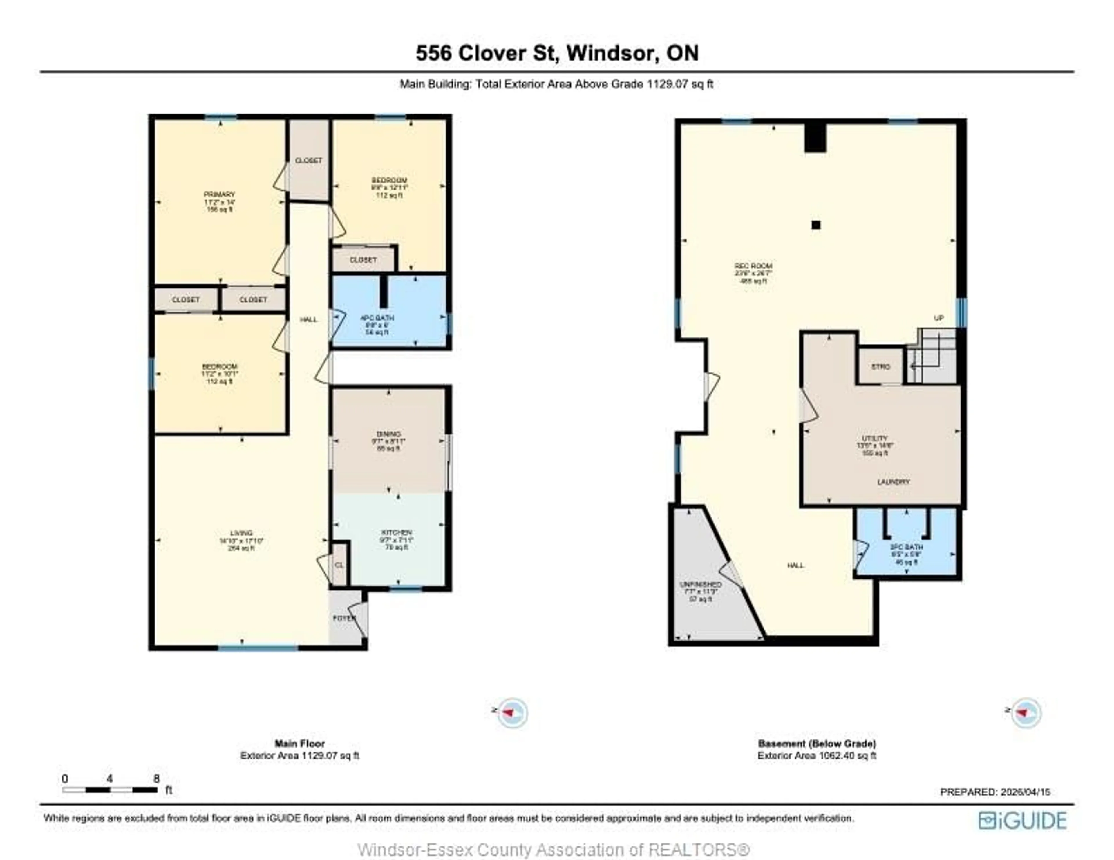 Floor plan for 556 CLOVER, Windsor Ontario N8P 1C6