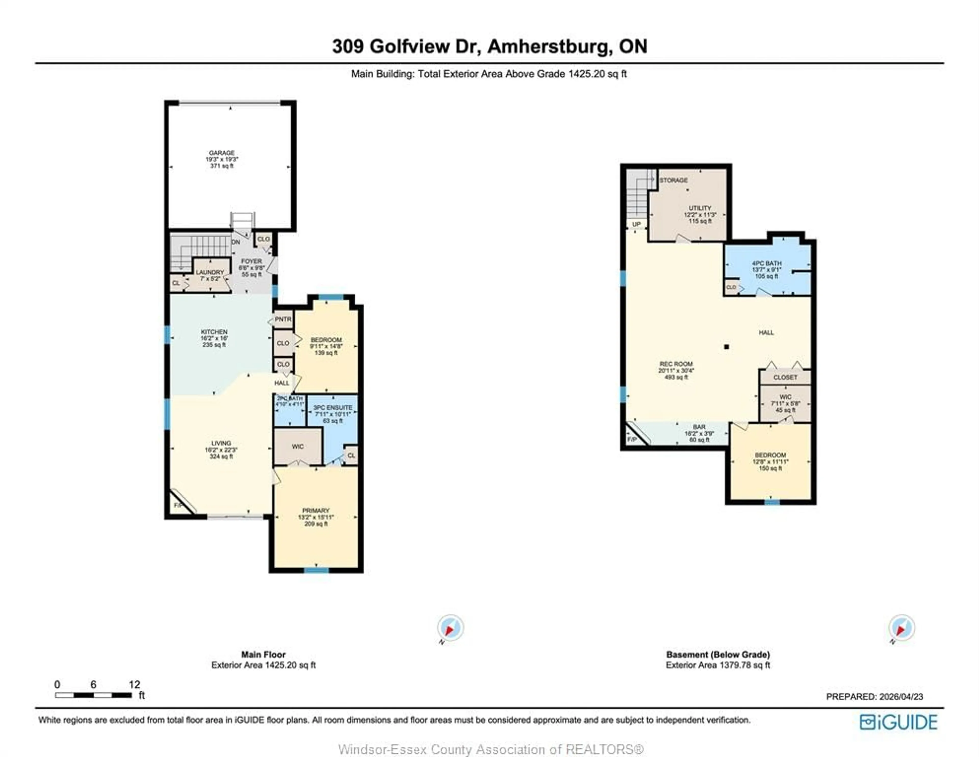 Floor plan for 309 Golfview Dr, Amherstburg Ontario N9V 0A1