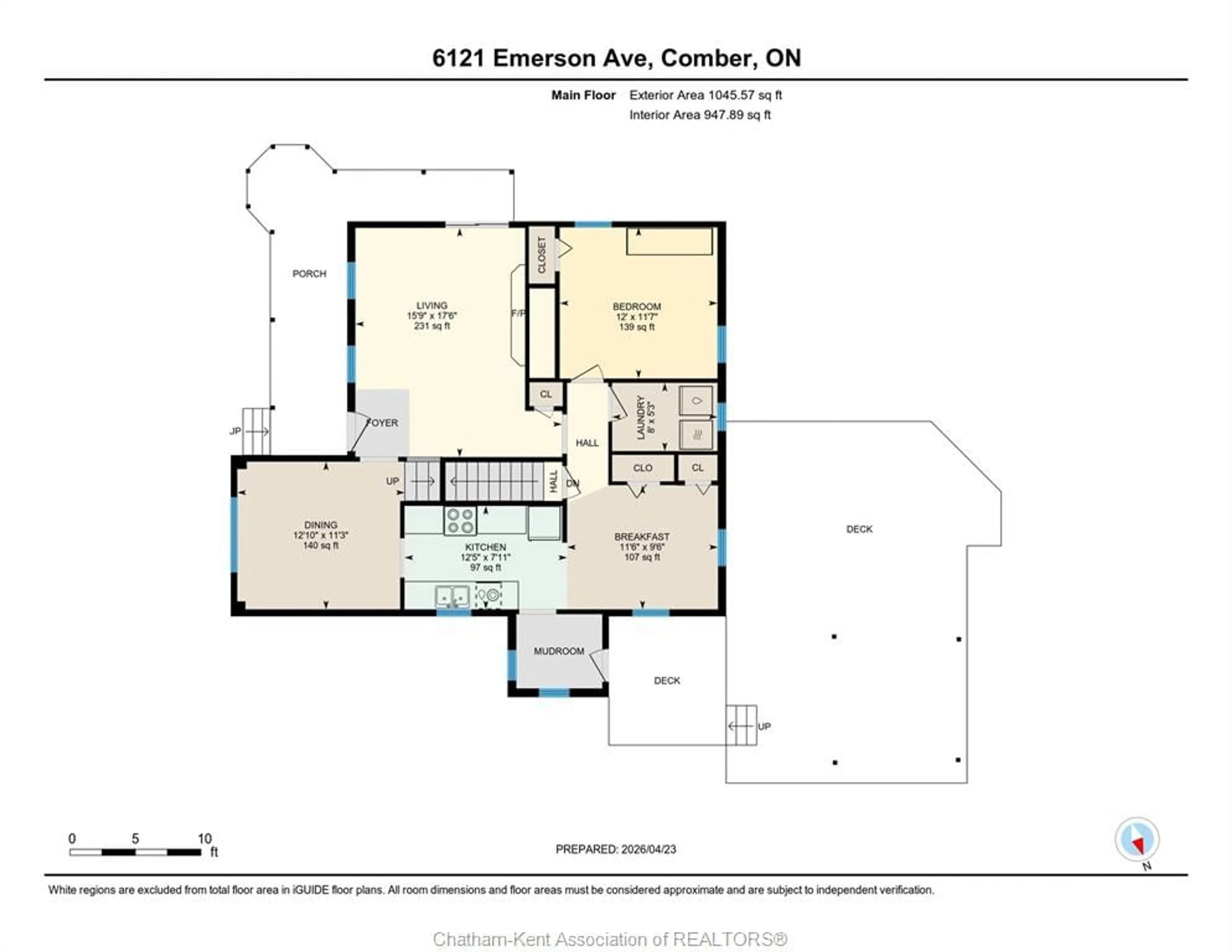Floor plan for 6121 Emerson Ave, Comber Ontario N0P 1J0