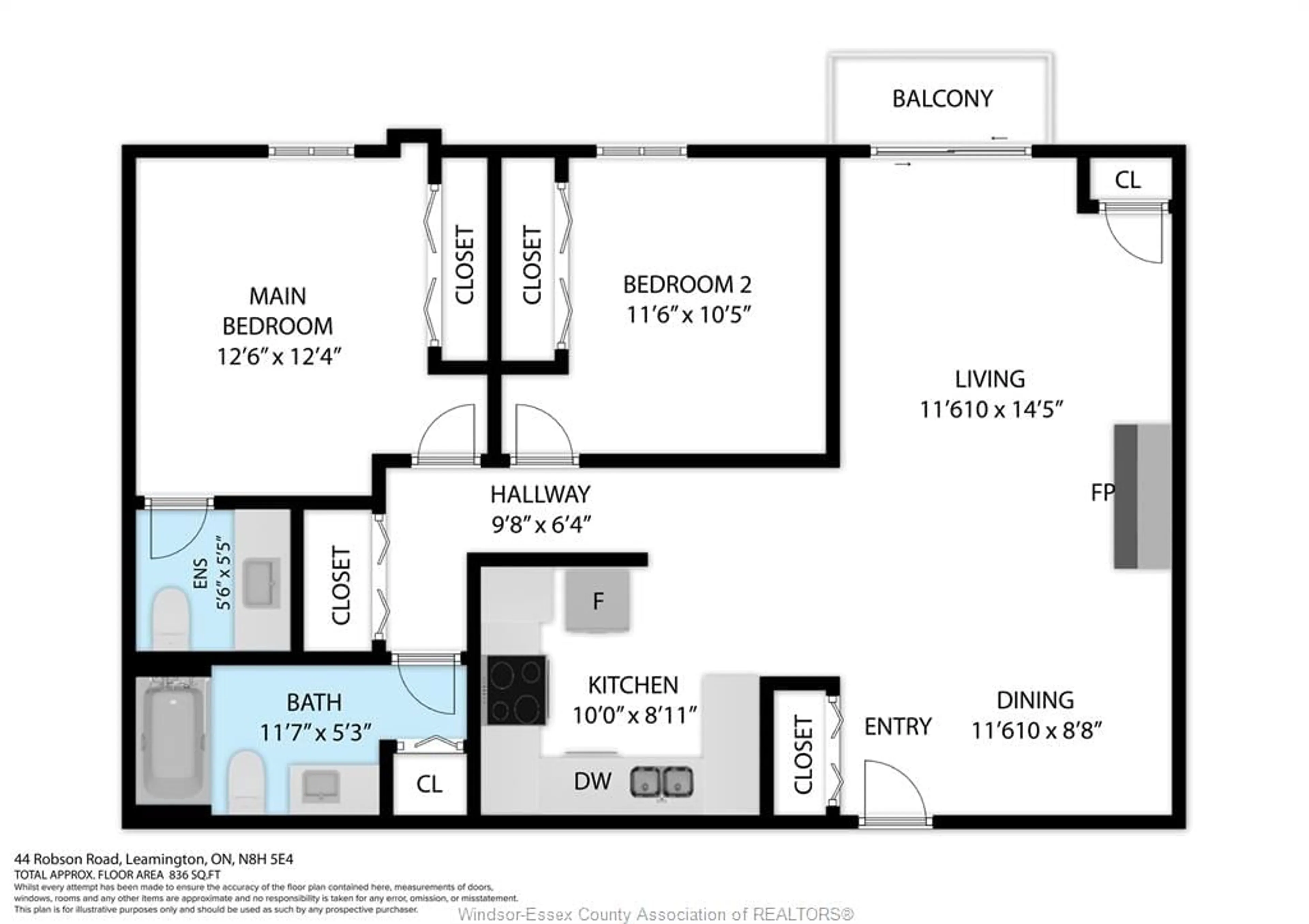 Floor plan for 44 ROBSON Rd #303, Leamington Ontario N8H 5E4