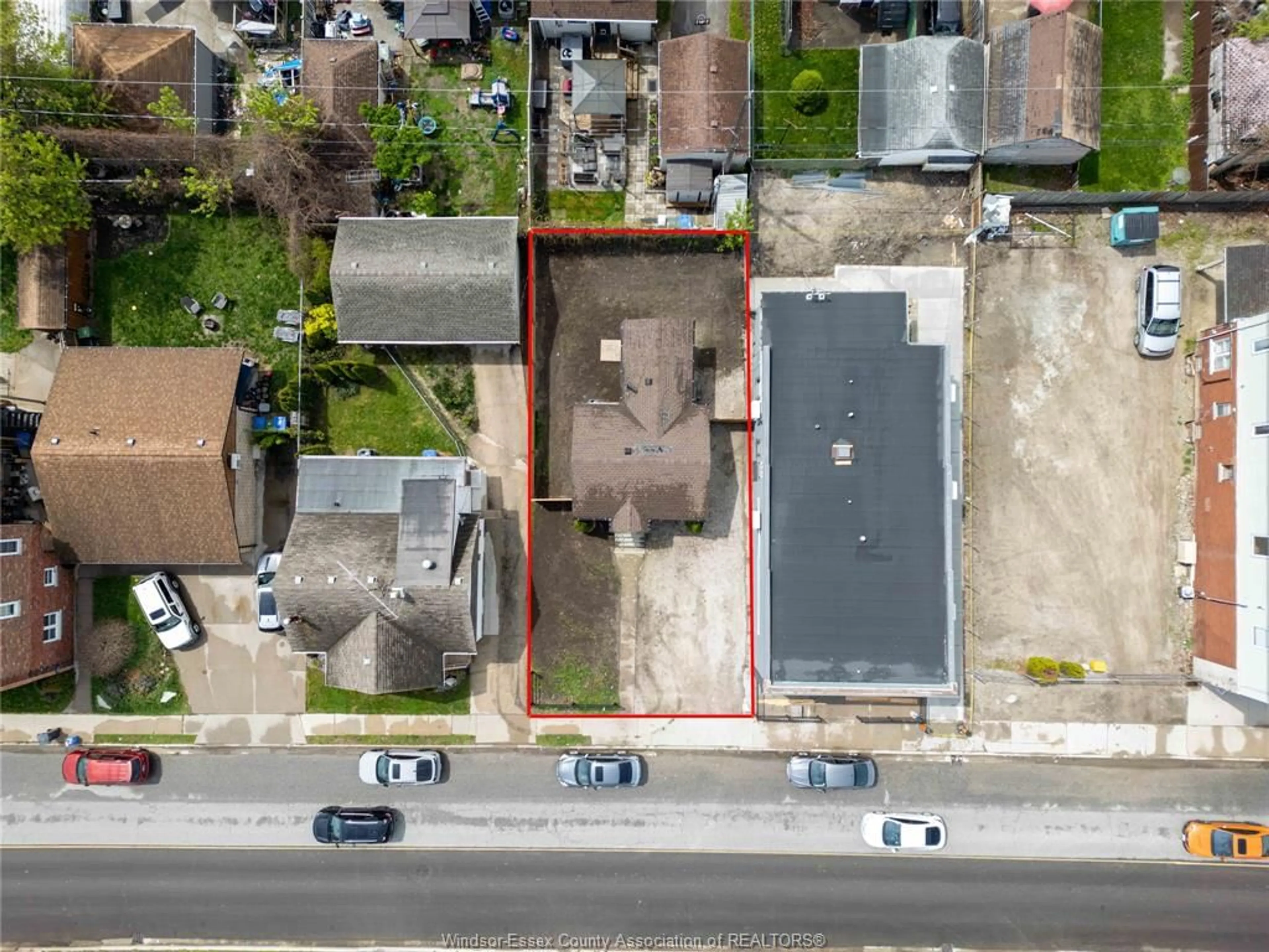 A pic from outside/outdoor area/front of a property/back of a property/a pic from drone, street for 1663 Drouillard Rd, Windsor Ontario N8Y 2S4