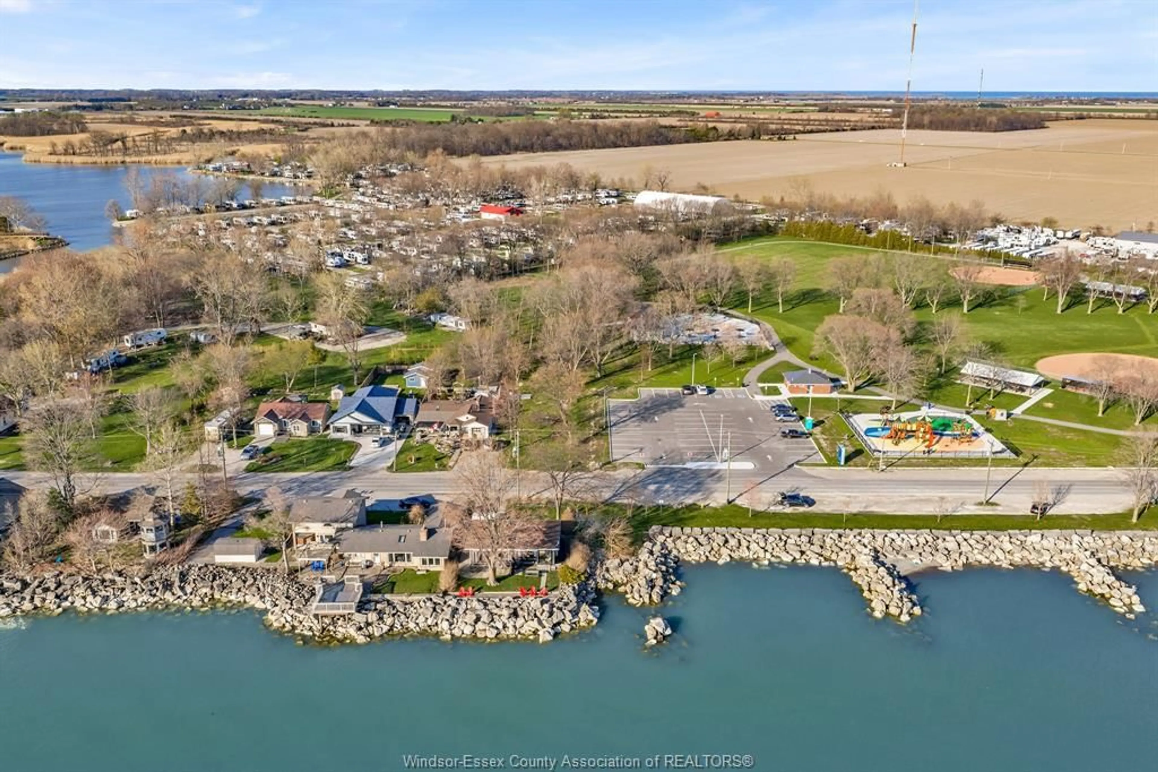 A pic from outside/outdoor area/front of a property/back of a property/a pic from drone, water/lake/river/ocean view for V/L POINT PELEE Dr, Leamington Ontario N8H 3V4
