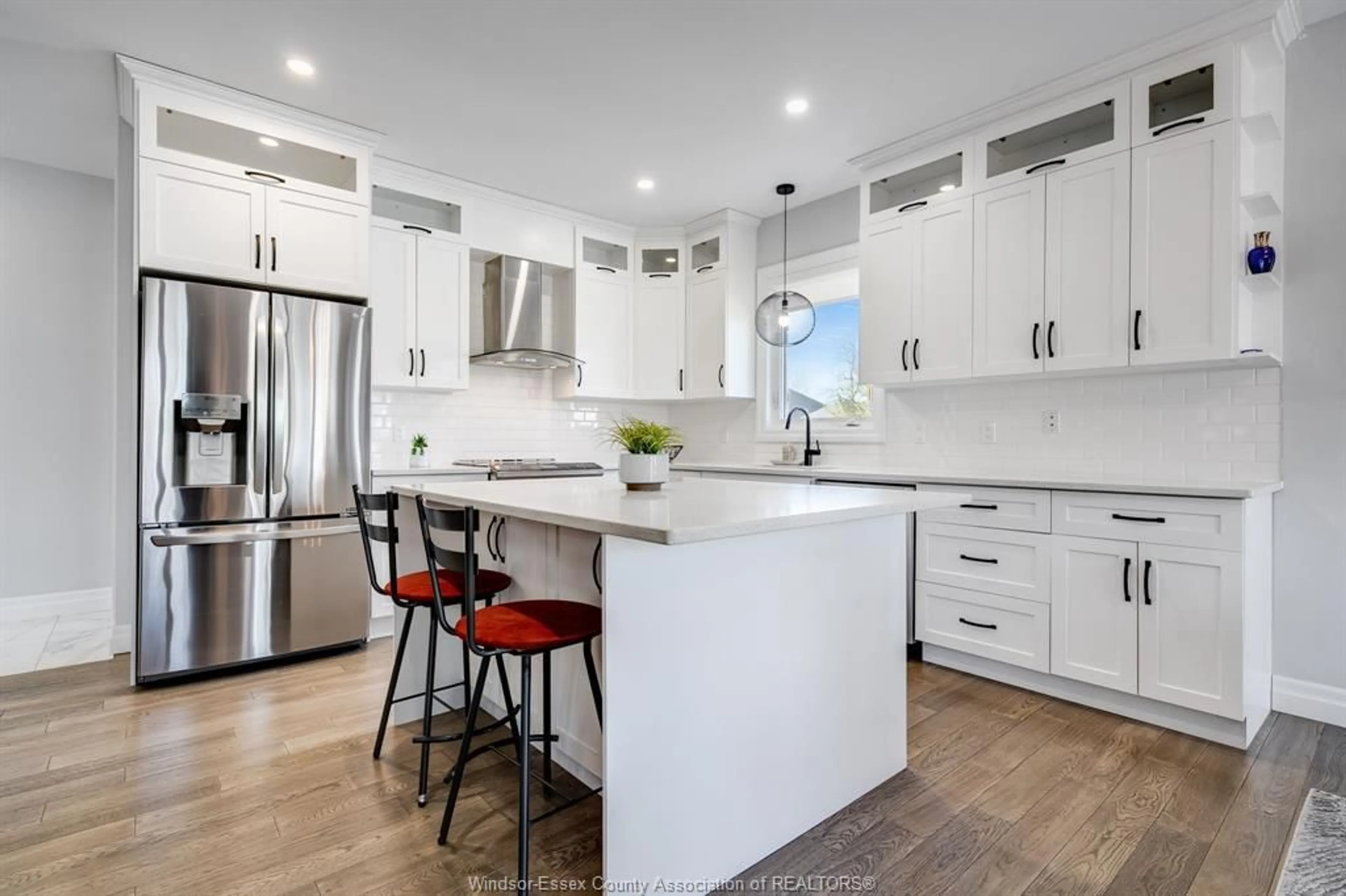 Contemporary kitchen, ceramic/tile floor for 31 Mettawas Lane, Kingsville Ontario N9Y 2C9