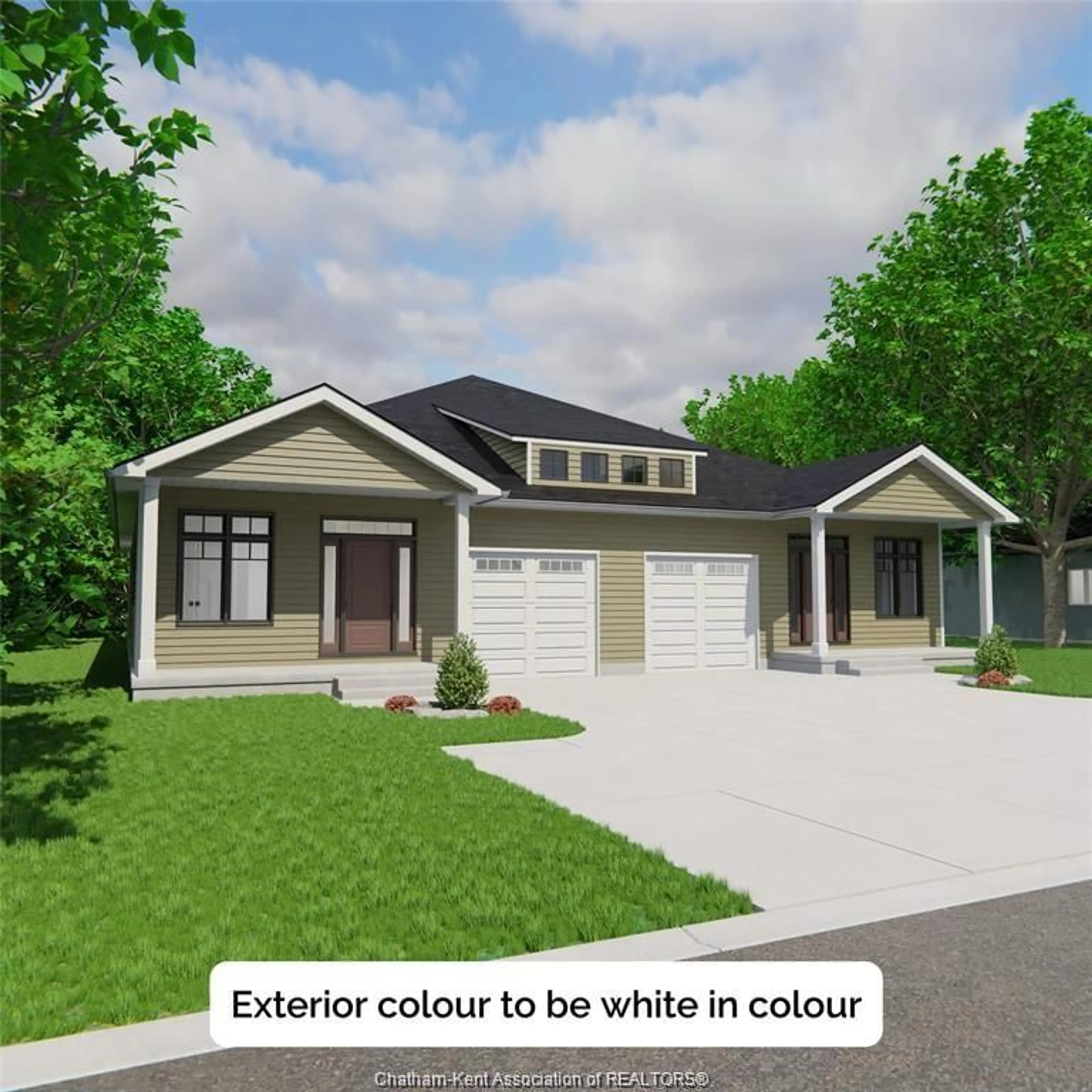 Home with vinyl exterior material, street for 43 DEMALL Dr, Dresden Ontario N0P 1M0