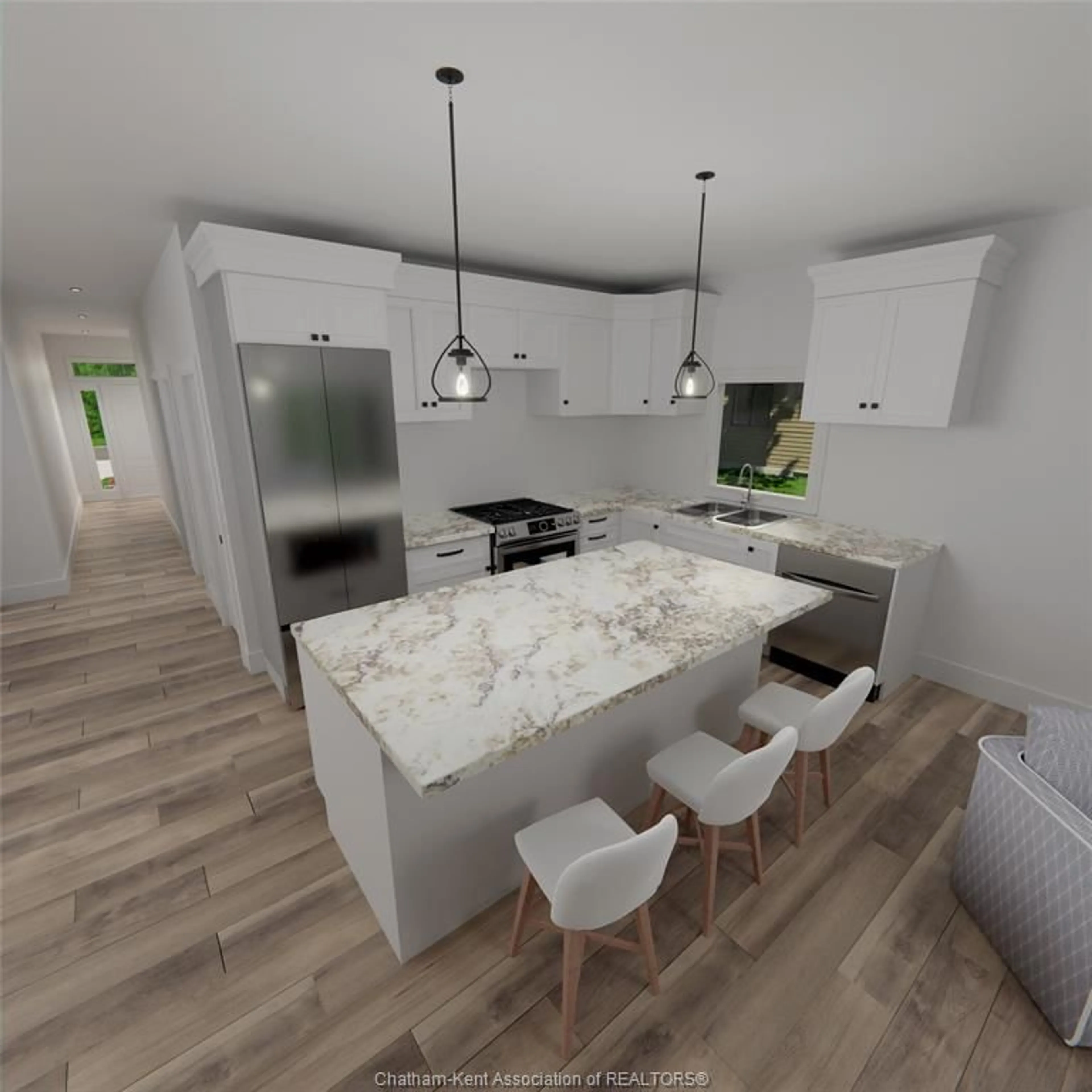 Open concept kitchen, ceramic/tile floor for 43 DEMALL Dr, Dresden Ontario N0P 1M0