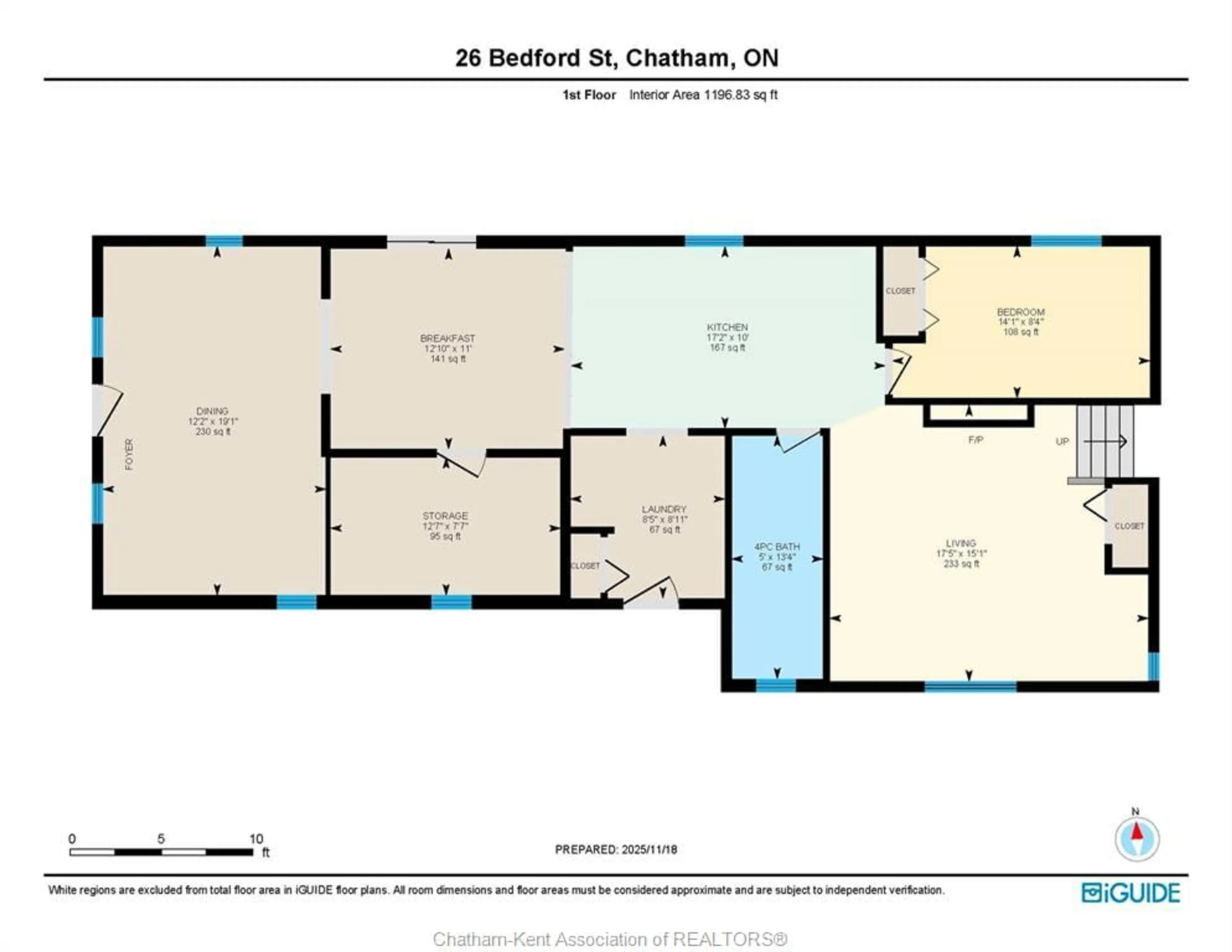 Floor plan for 26 BEDFORD St, Chatham Ontario N7L 2V3