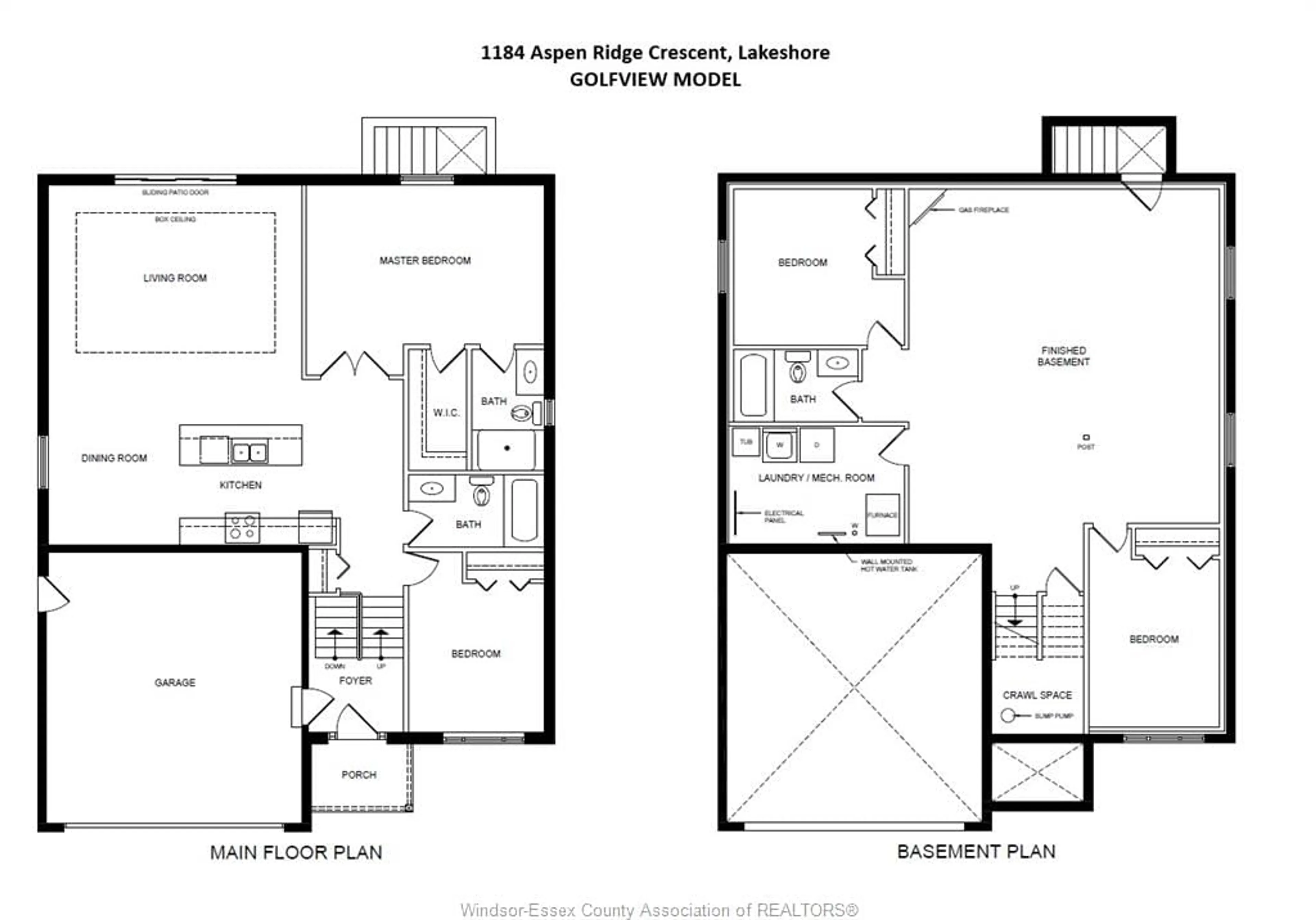 Floor plan for 1184 ASPEN RIDGE, Lakeshore Ontario N8L 0W3