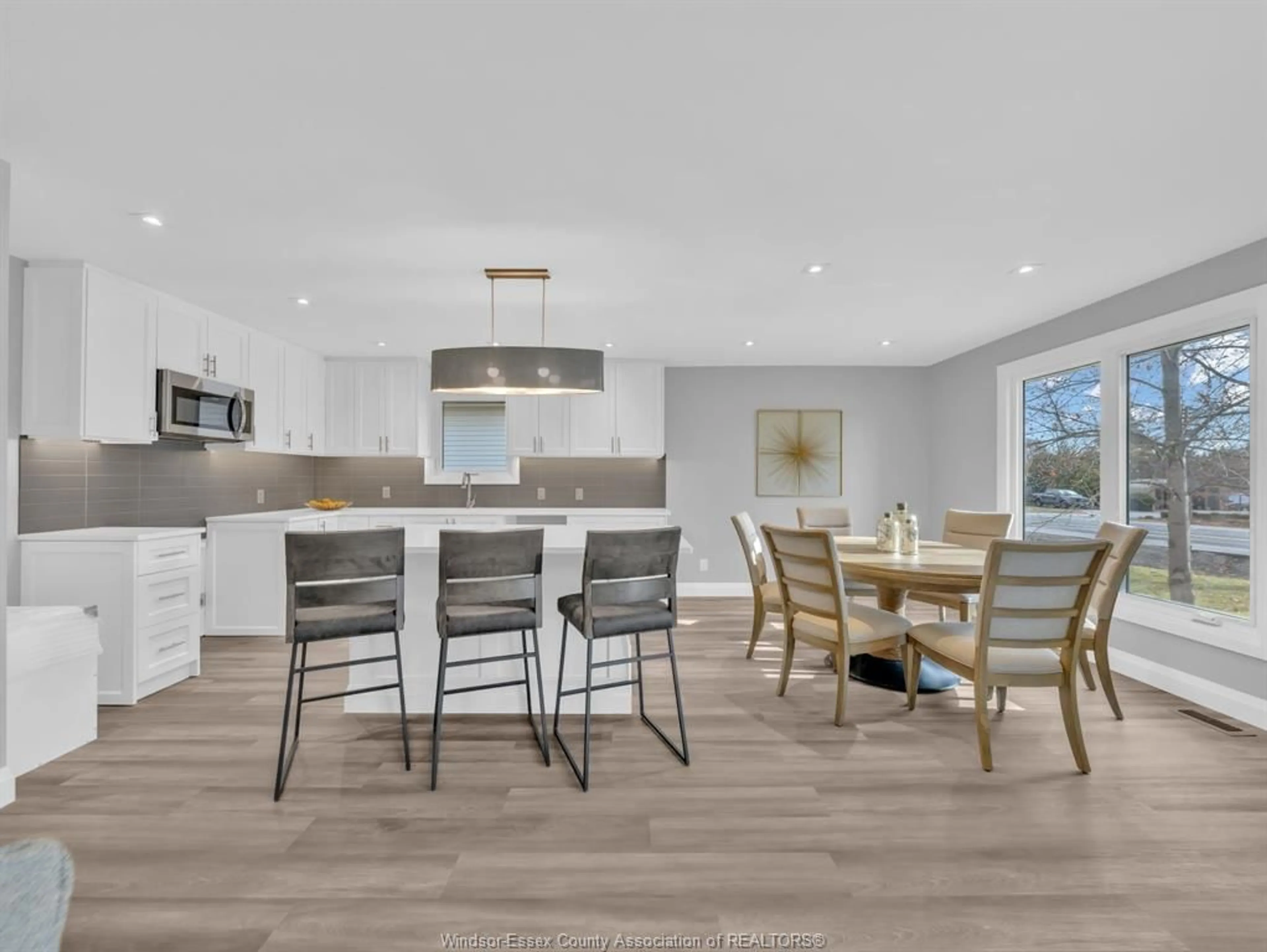 Open concept kitchen, wood/laminate floor for 332 Heritage Rd, Kingsville Ontario N9Y 3G21
