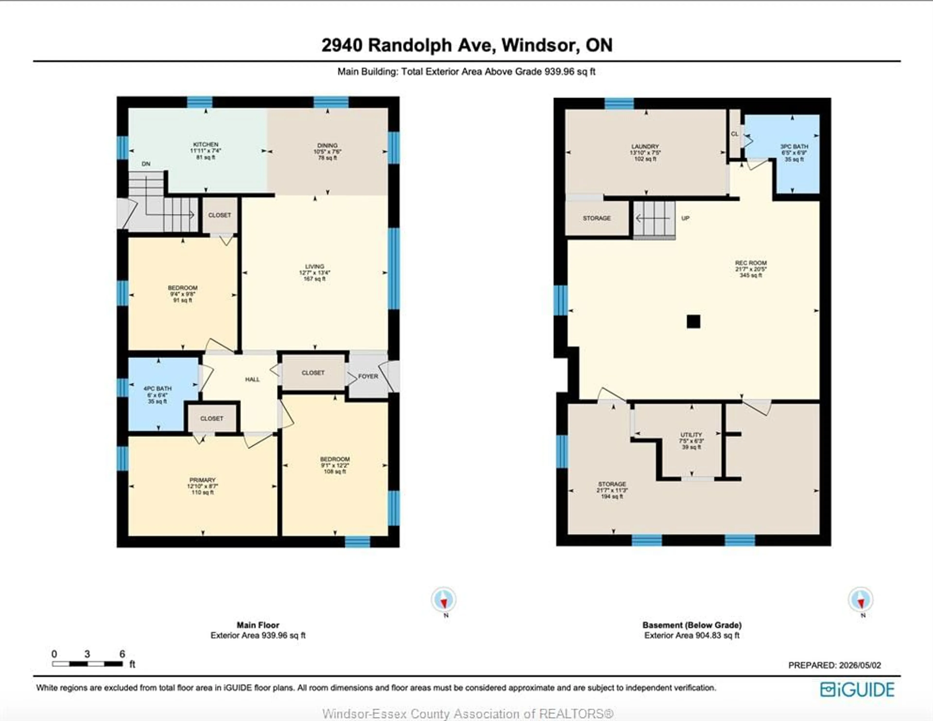 Floor plan for 2940 RANDOLPH Ave, Windsor Ontario N8E 3E2