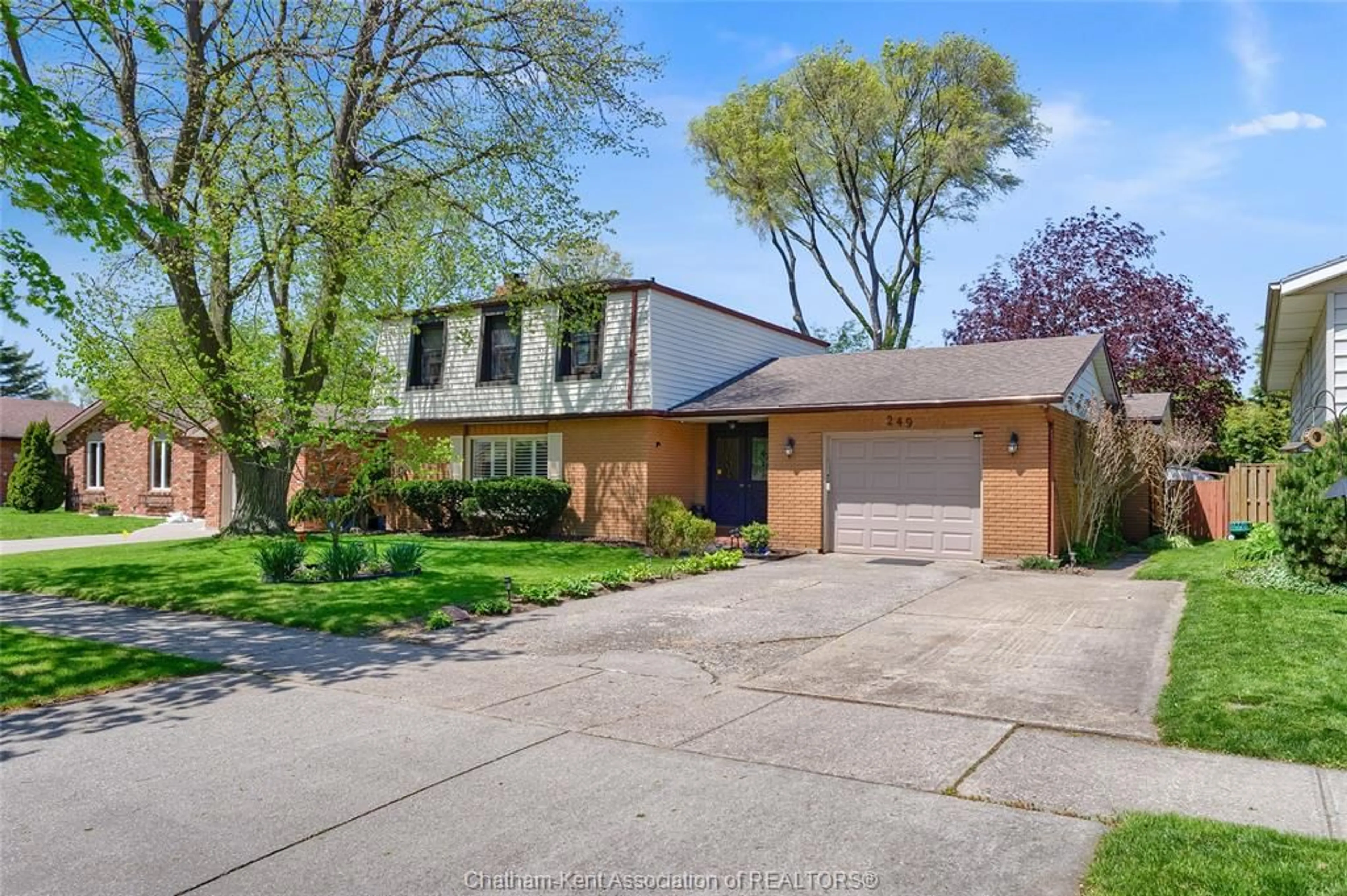 Home with brick exterior material, street for 249 OXLEY Dr, Chatham Ontario N7L 4S8
