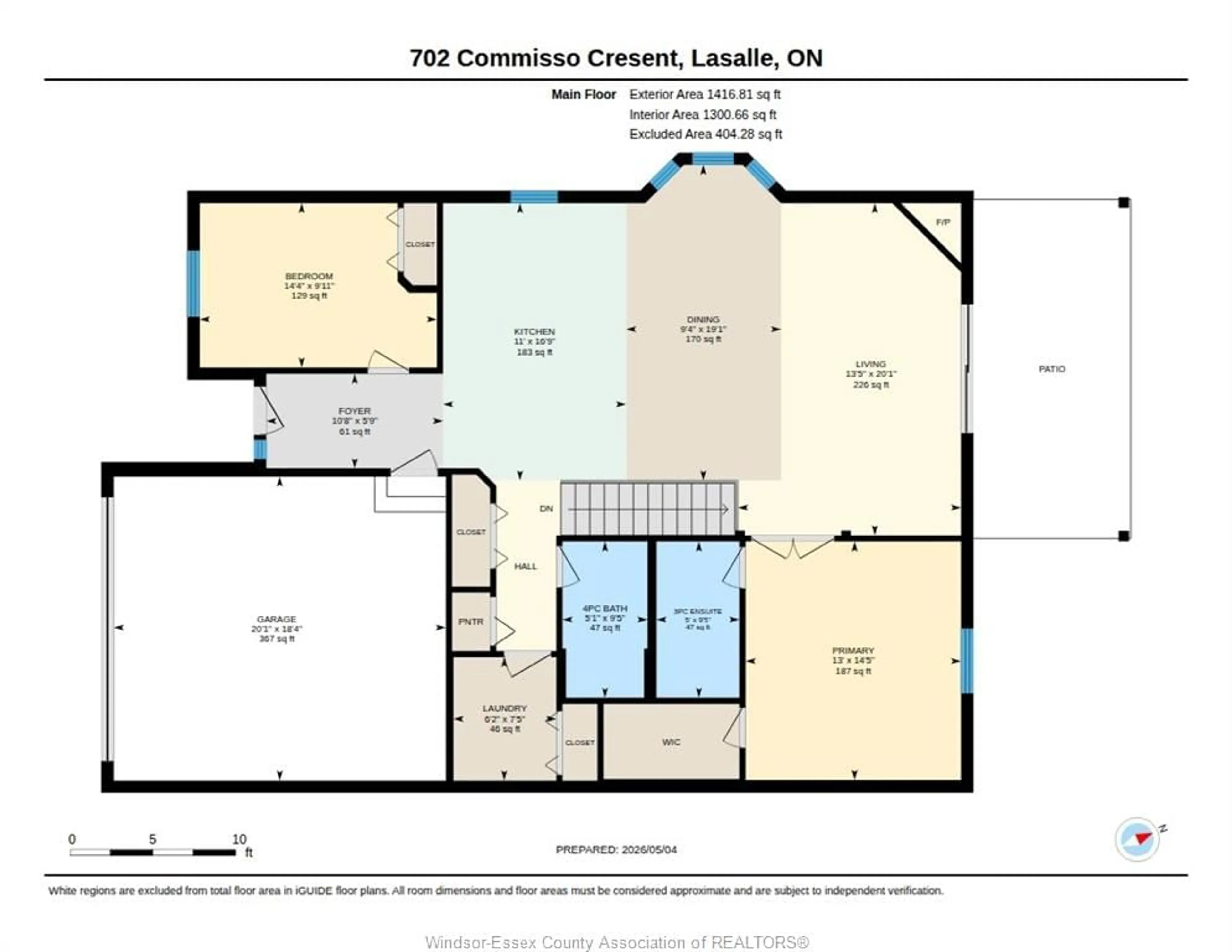 Floor plan for 702 COMMISSO Cres, LaSalle Ontario N9H 0C8