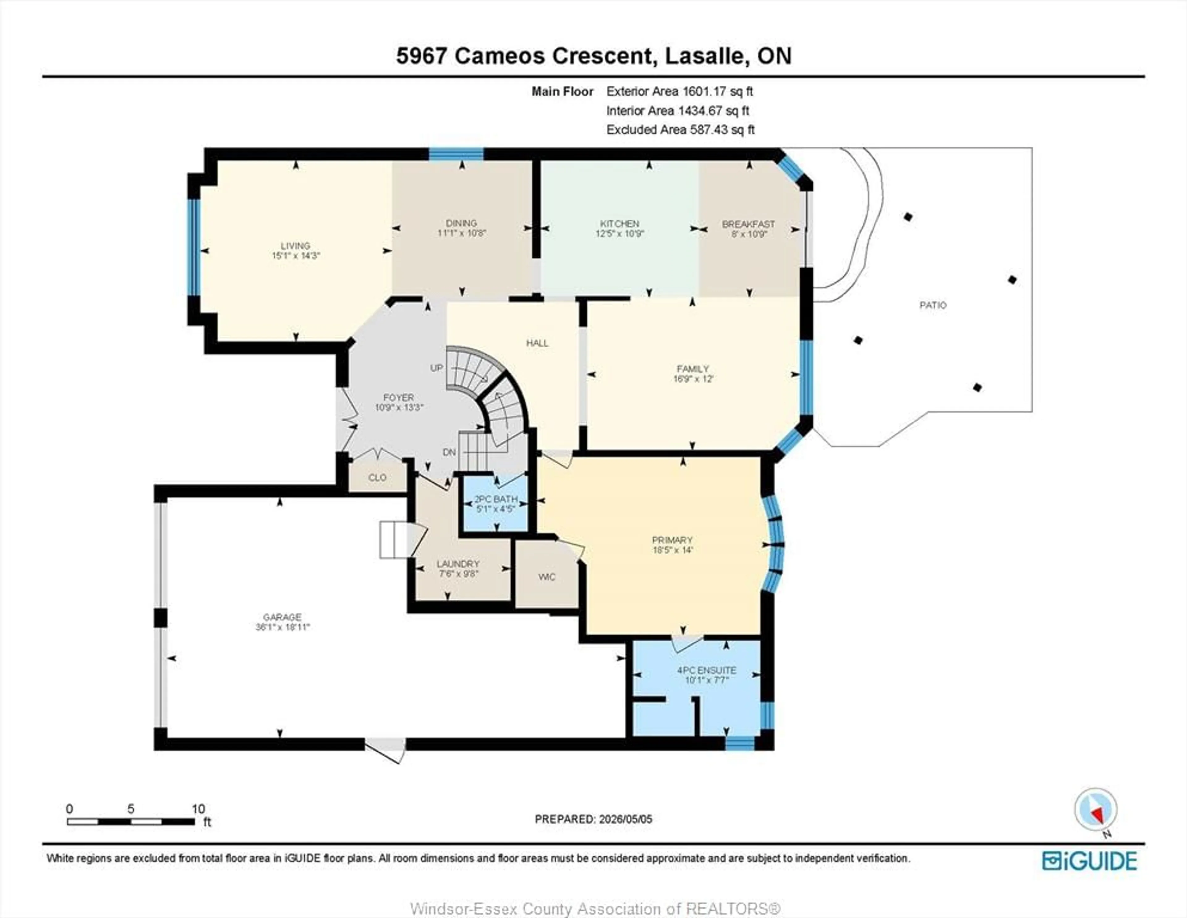 Floor plan for 5967 CAMEOS Cres, LaSalle Ontario N9J 3N3