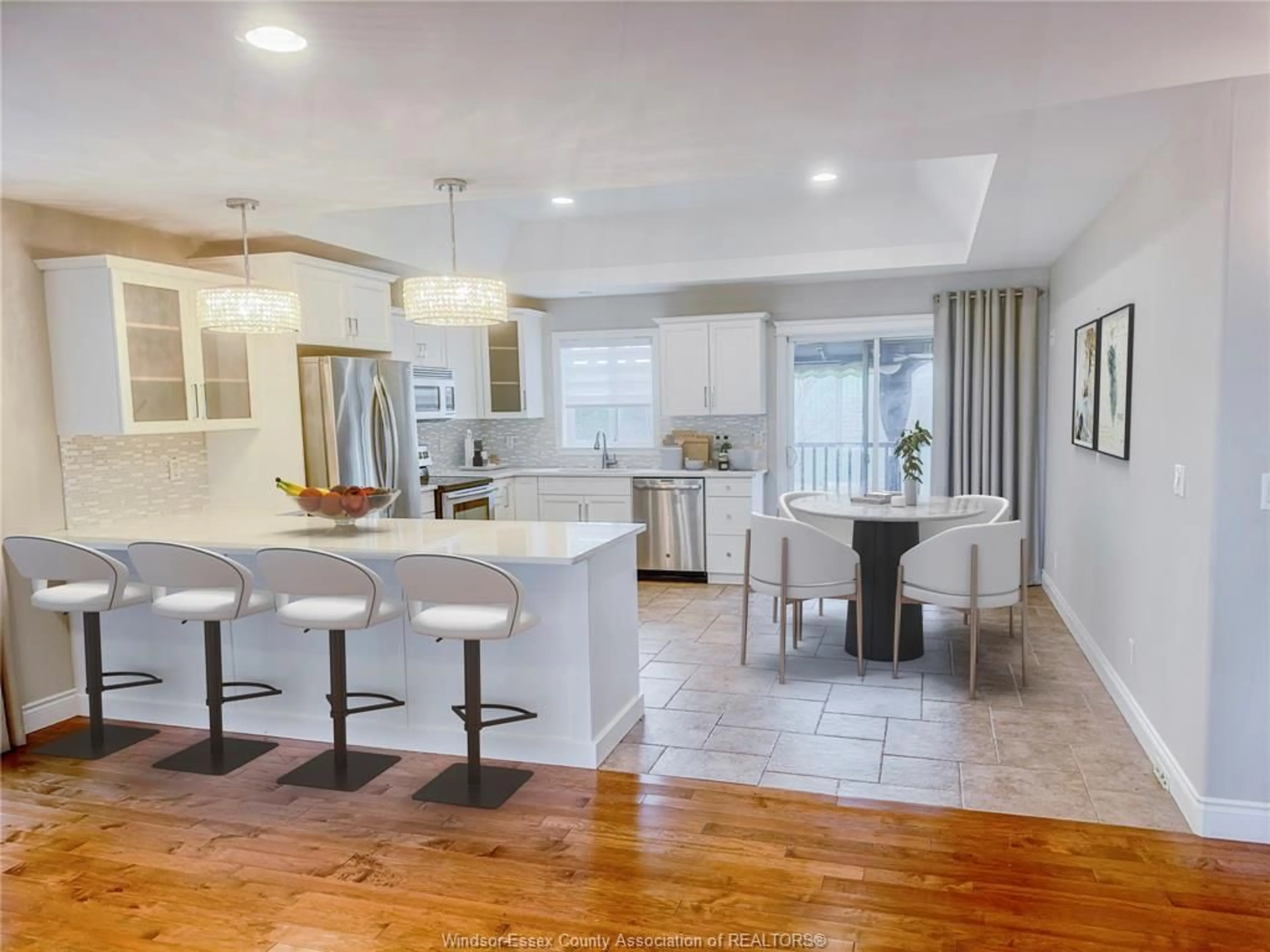 Open concept kitchen, ceramic/tile floor for 3729 DEERBROOK Dr, Windsor Ontario N8R 2E6