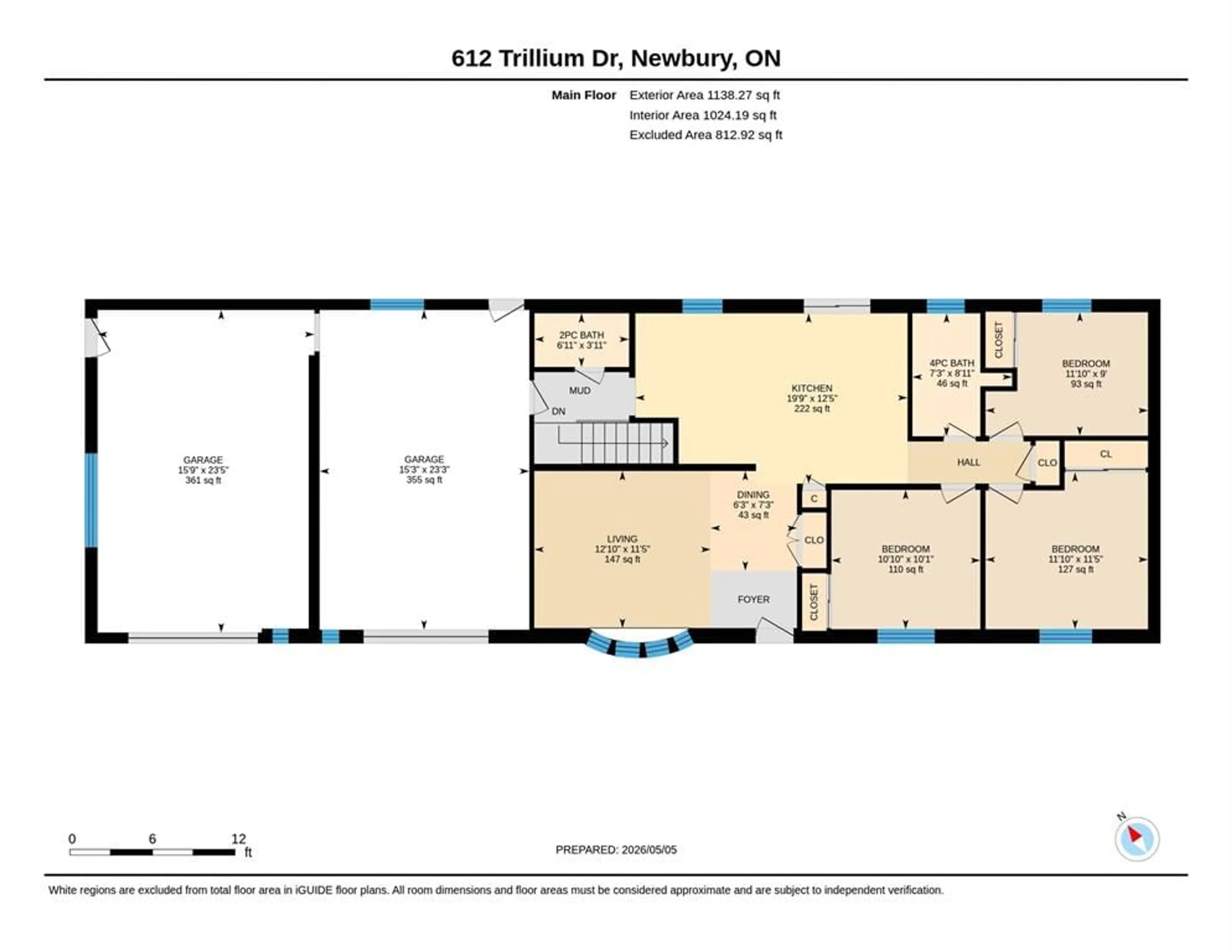 Floor plan for 649 TRILLIUM Dr, Newbury Ontario N0L 1Z0