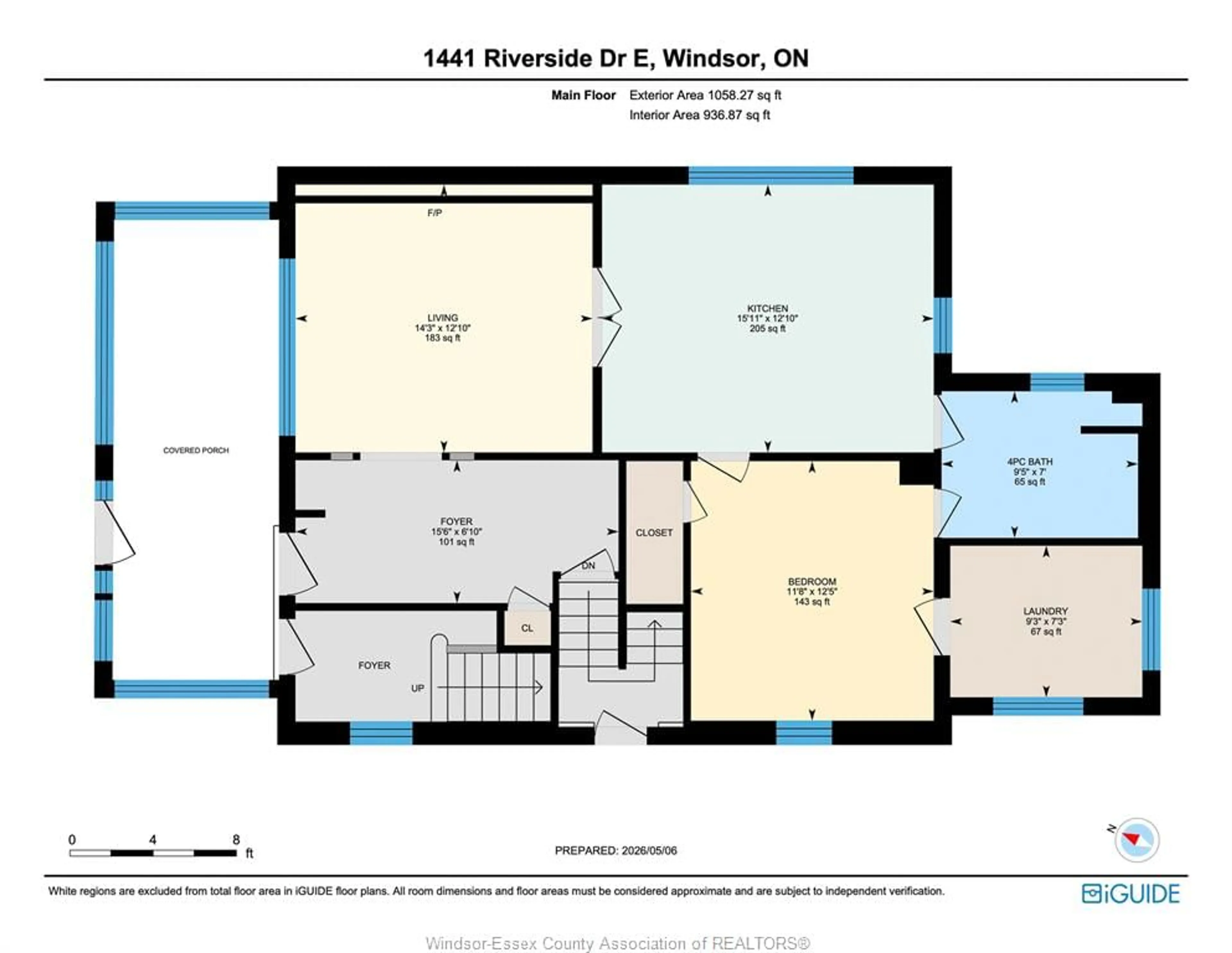 Floor plan for 1441 RIVERSIDE Dr, Windsor Ontario N9A 2T9