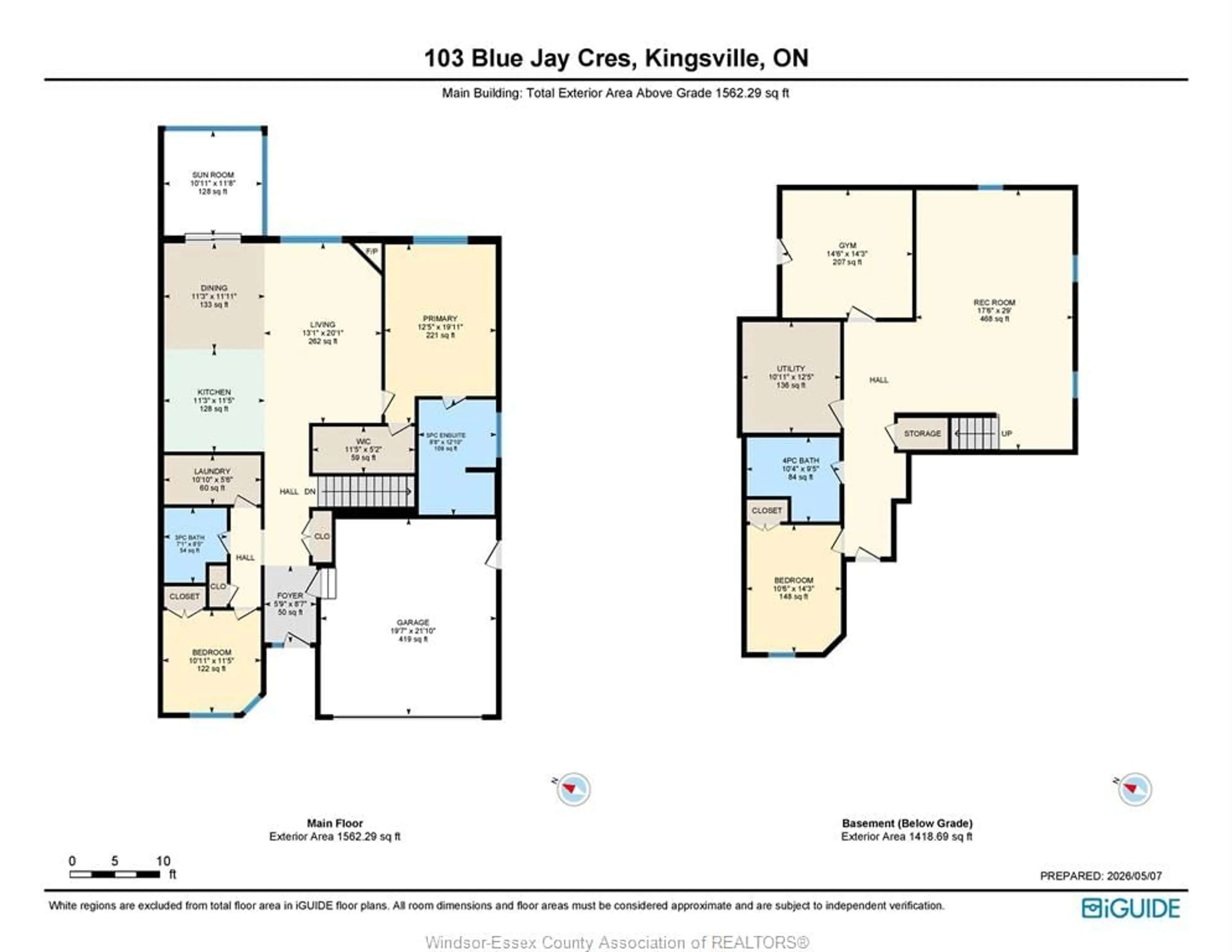 Floor plan for 103 BLUE JAY, Kingsville Ontario N9Y 0E1