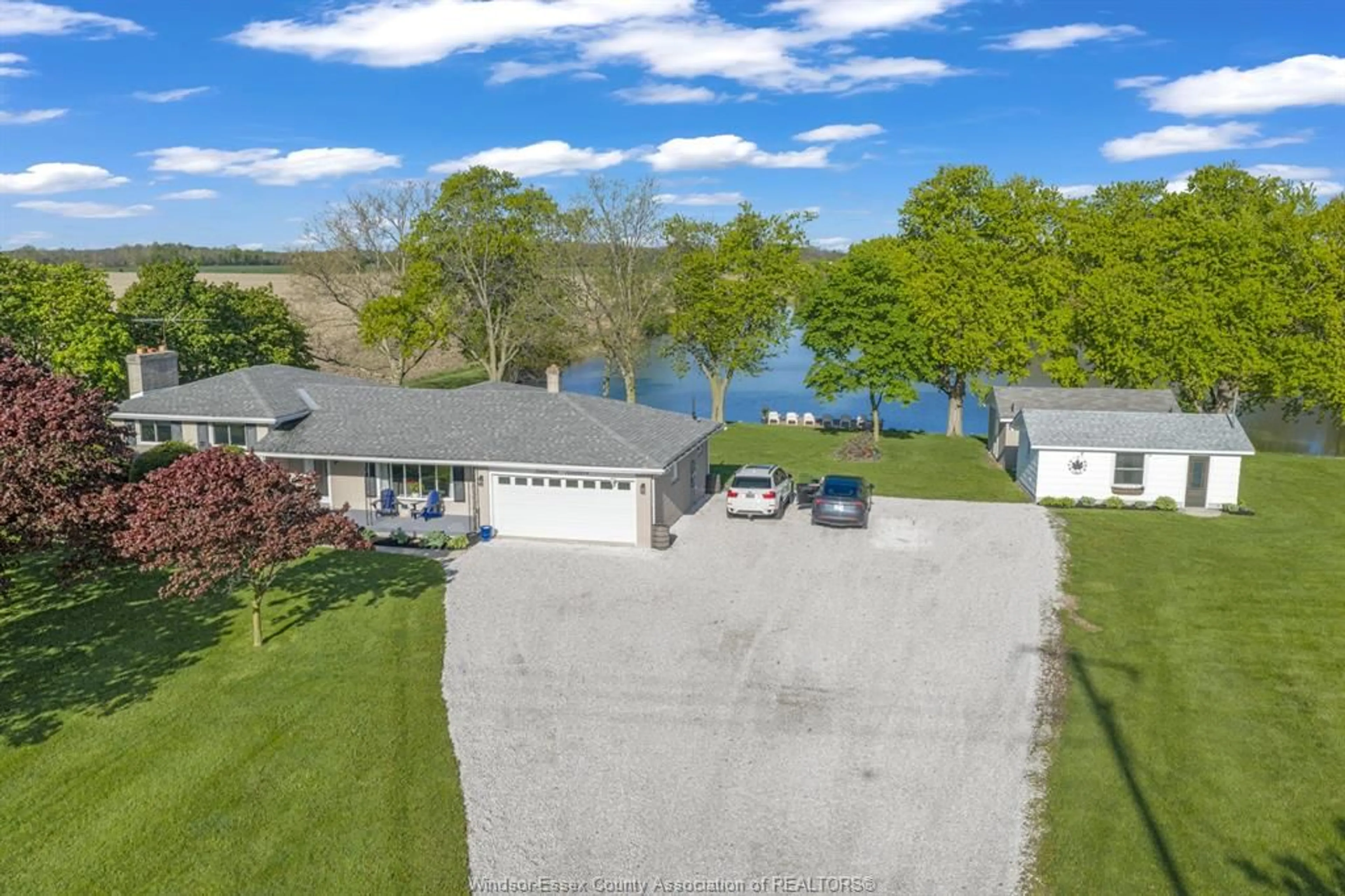 A pic from outside/outdoor area/front of a property/back of a property/a pic from drone, water/lake/river/ocean view for 1919 ROCHESTER TOWNLINE, Lakeshore Ontario N0R 1R0