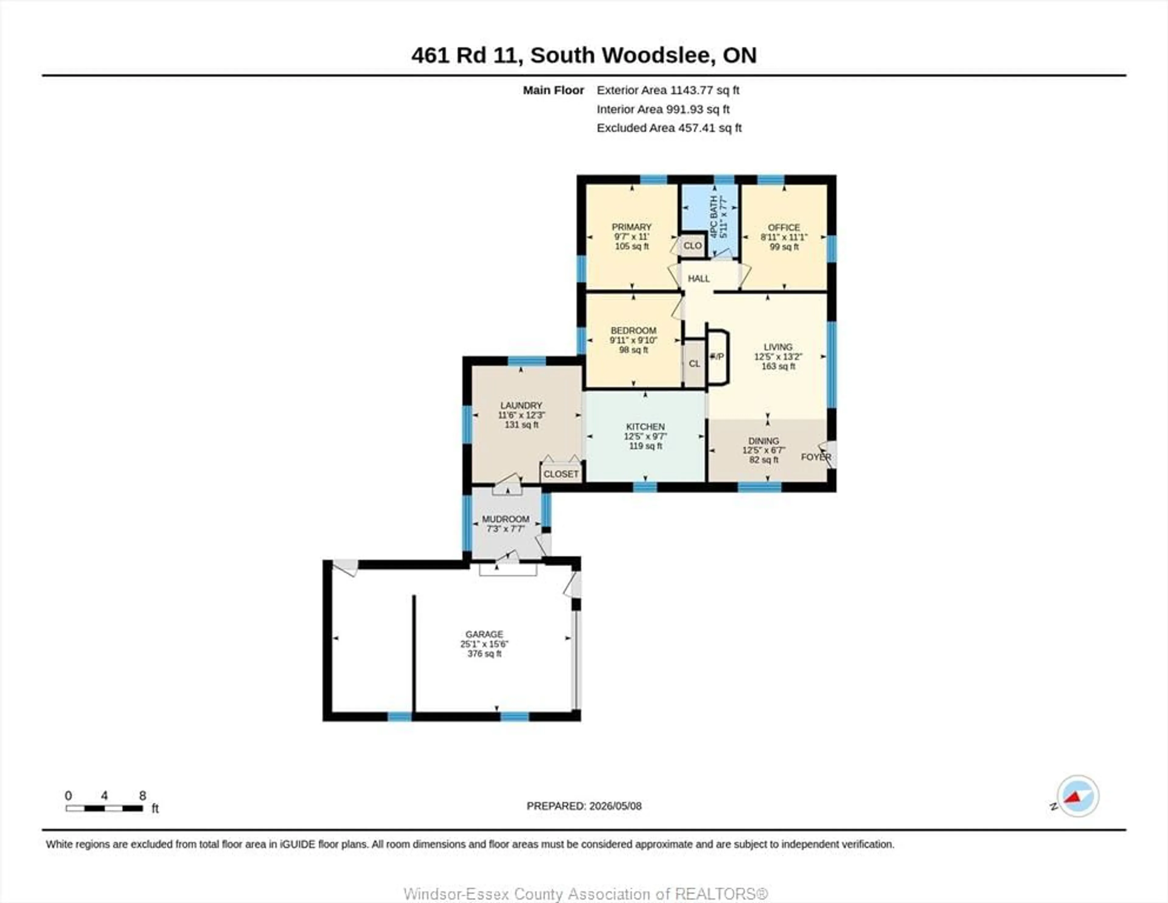 Floor plan for 461 ROAD 11, Kingsville Ontario N0R 1V0