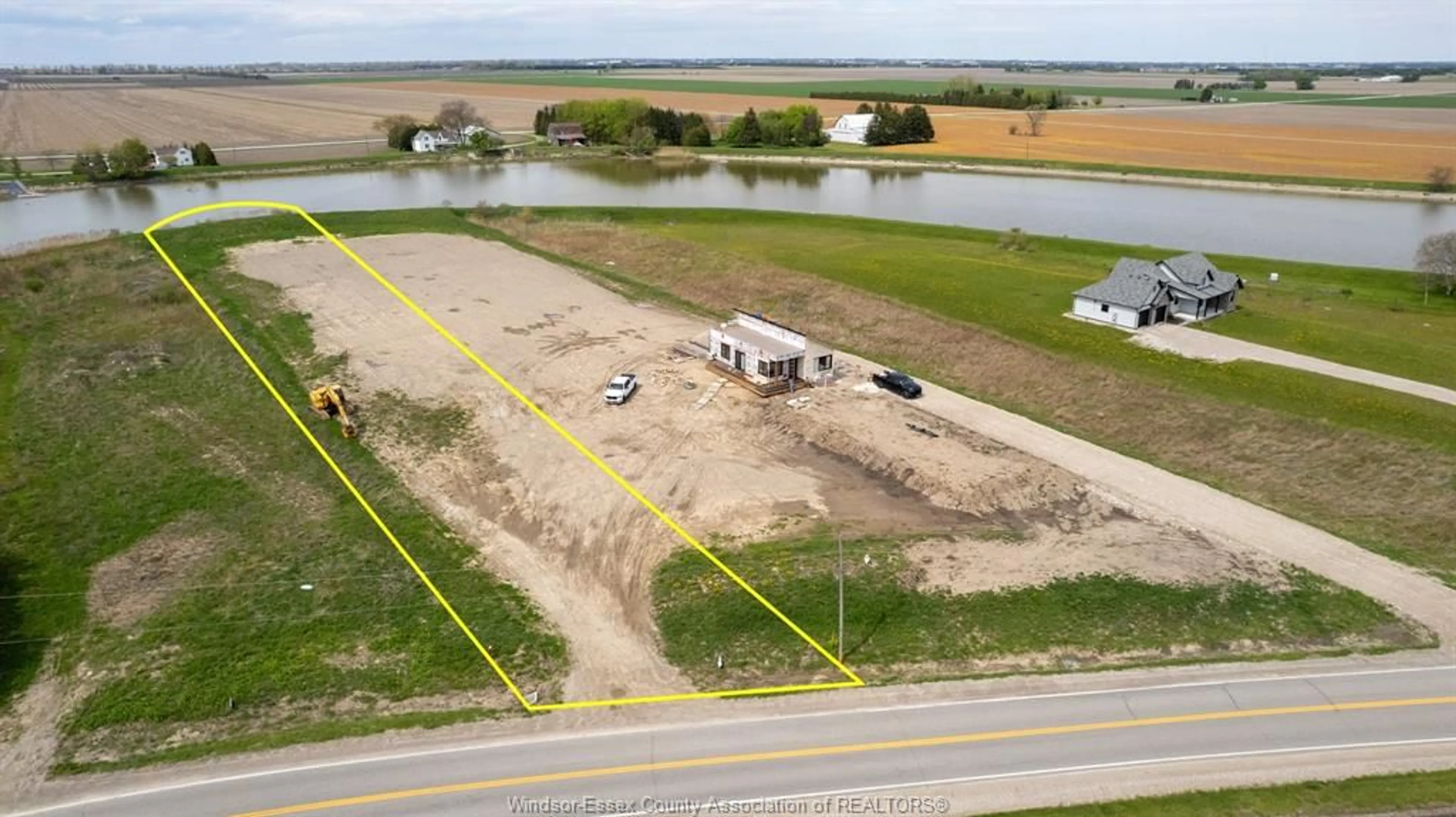 A pic from outside/outdoor area/front of a property/back of a property/a pic from drone, water/lake/river/ocean view for 5273 TECUMSEH Line, Tilbury Ontario N0P 2L0