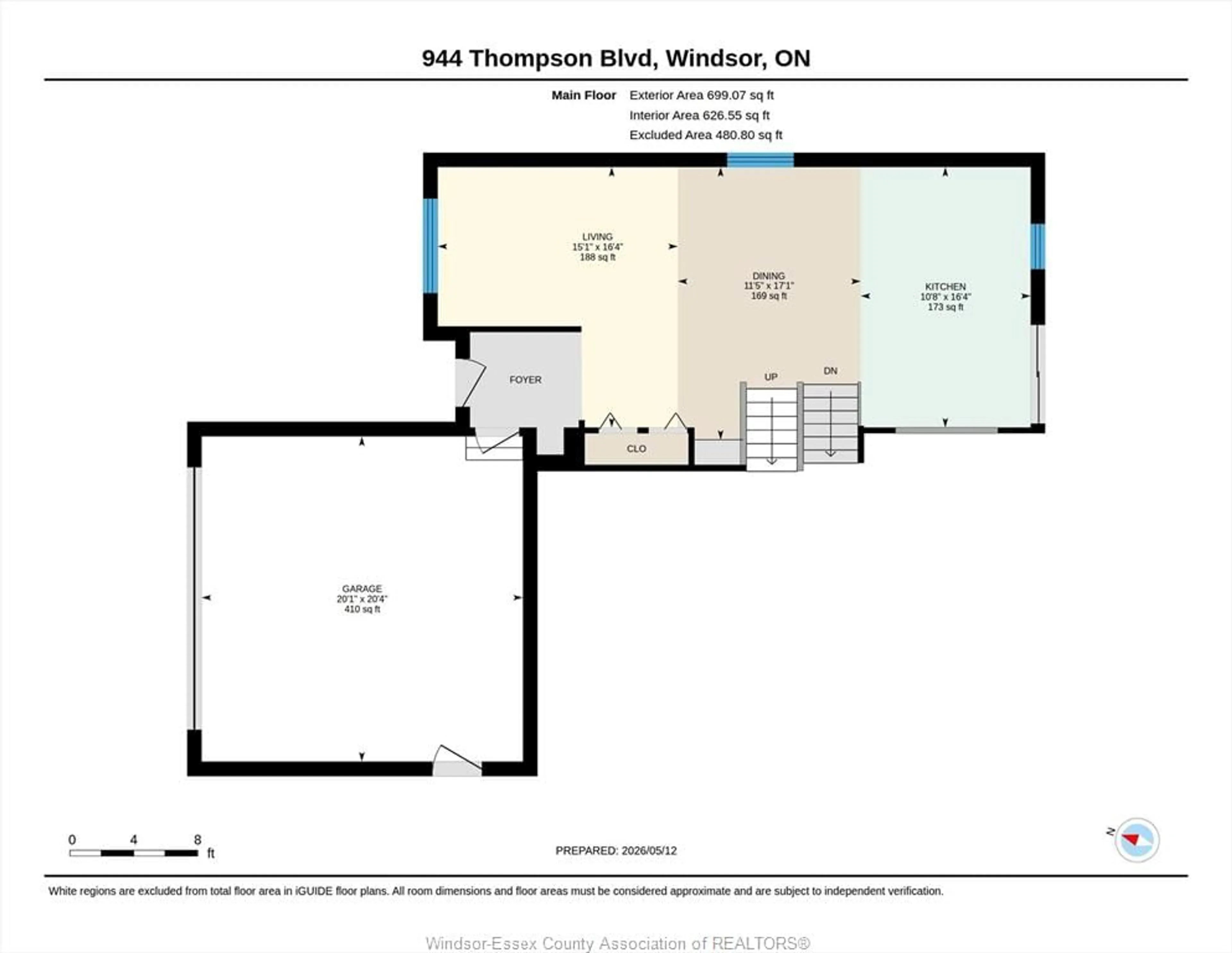 Floor plan for 944 THOMPSON, Windsor Ontario N8S 2G8