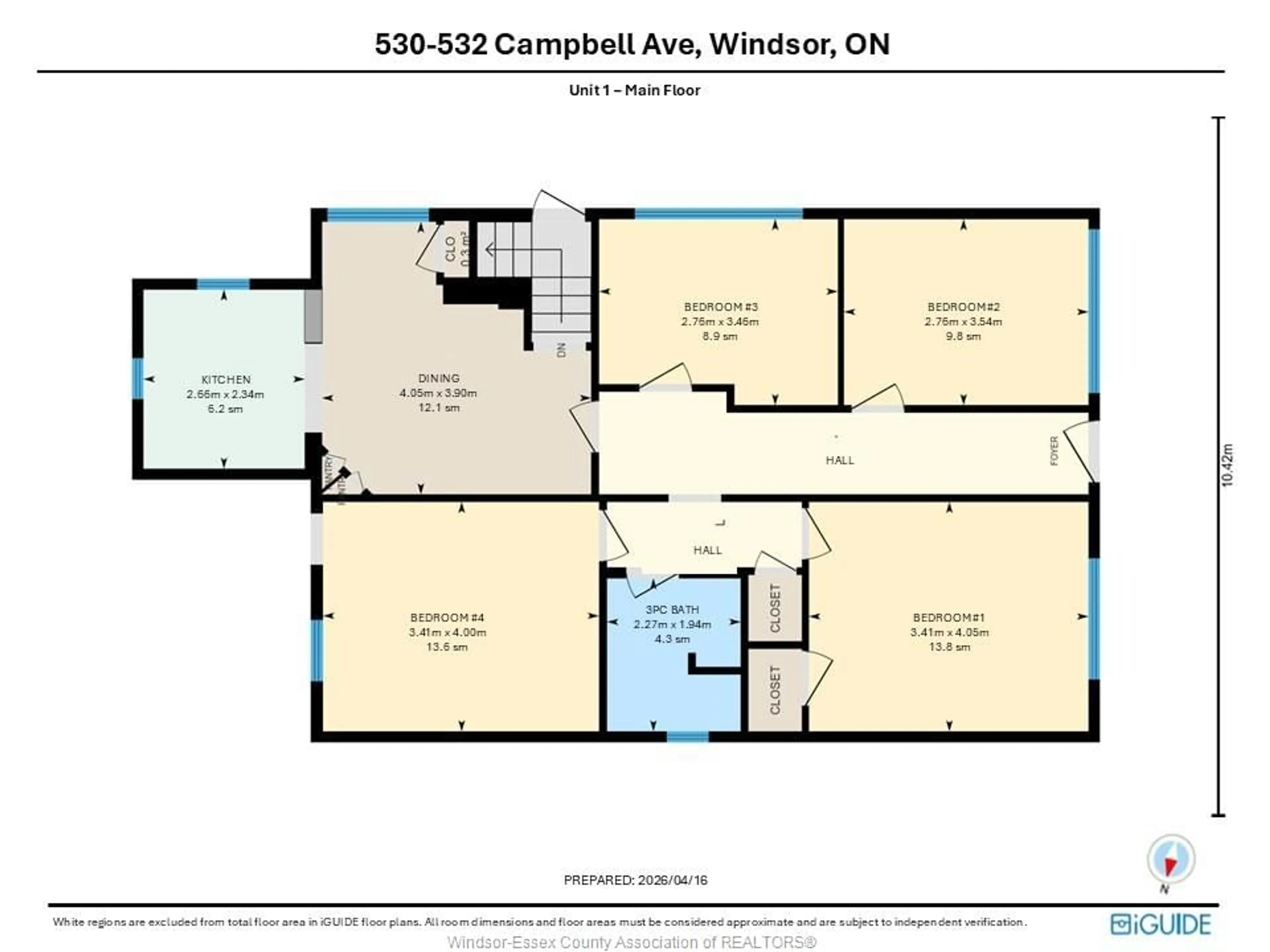 Floor plan for 530-532 CAMPBELL, Windsor Ontario N9B 2H4