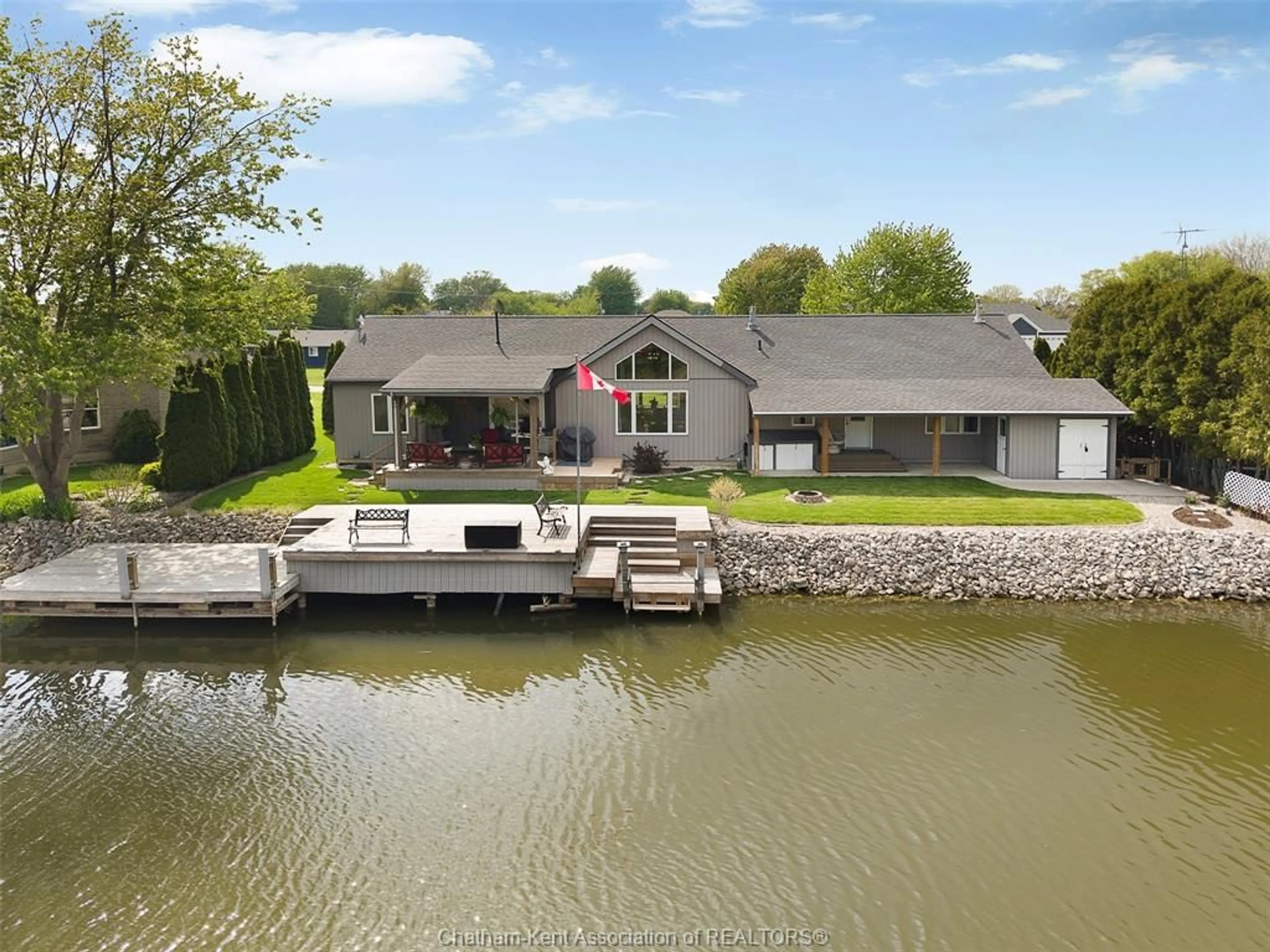 A pic from outside/outdoor area/front of a property/back of a property/a pic from drone, water/lake/river/ocean view for 970 RIVAIT Dr, Lighthouse Cove Ontario N0P 2L0
