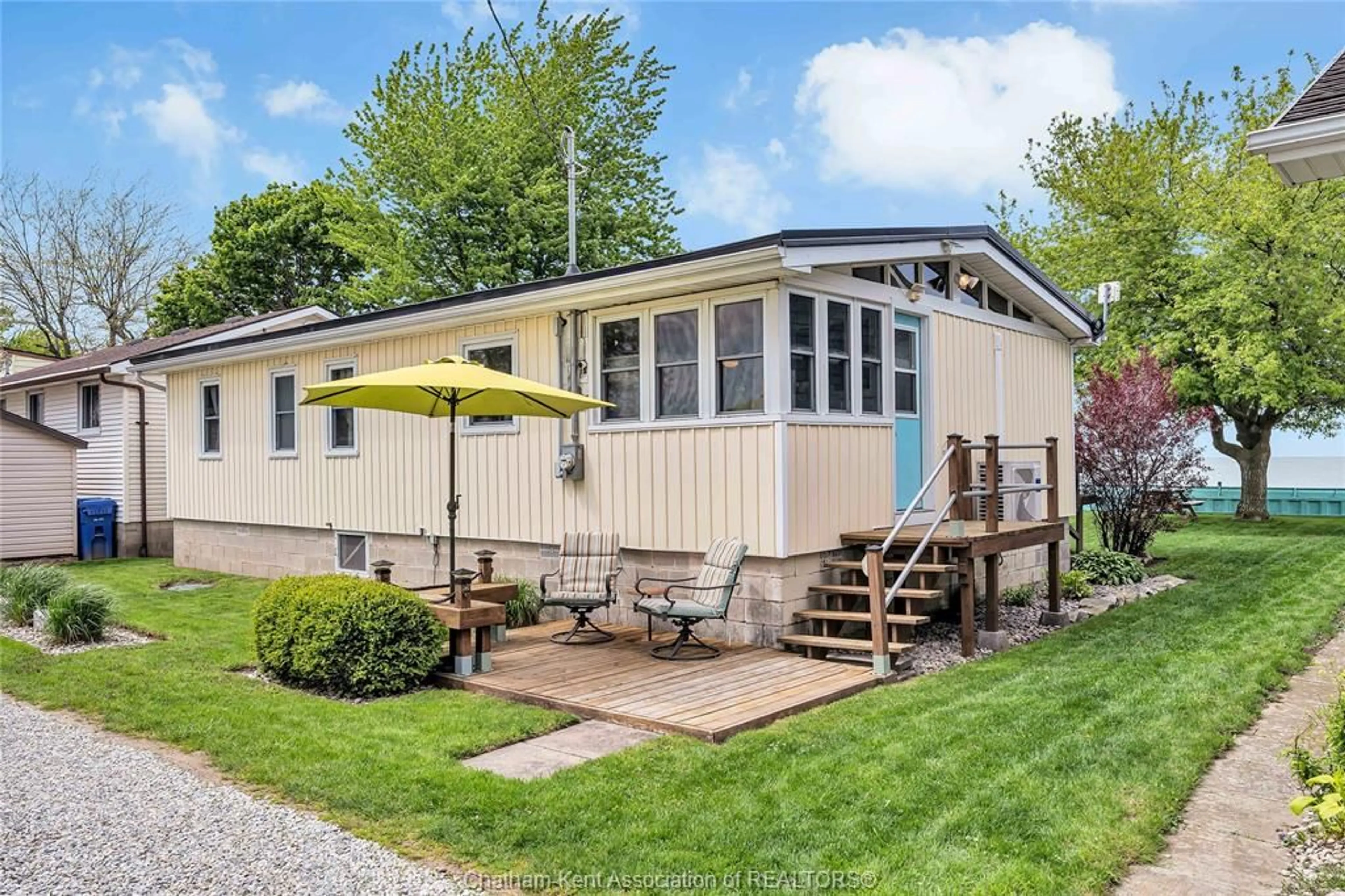Home with vinyl exterior material, street for 14270 CRYSTAL BEACH Rd, Stoney Point Ontario N0R 1N0
