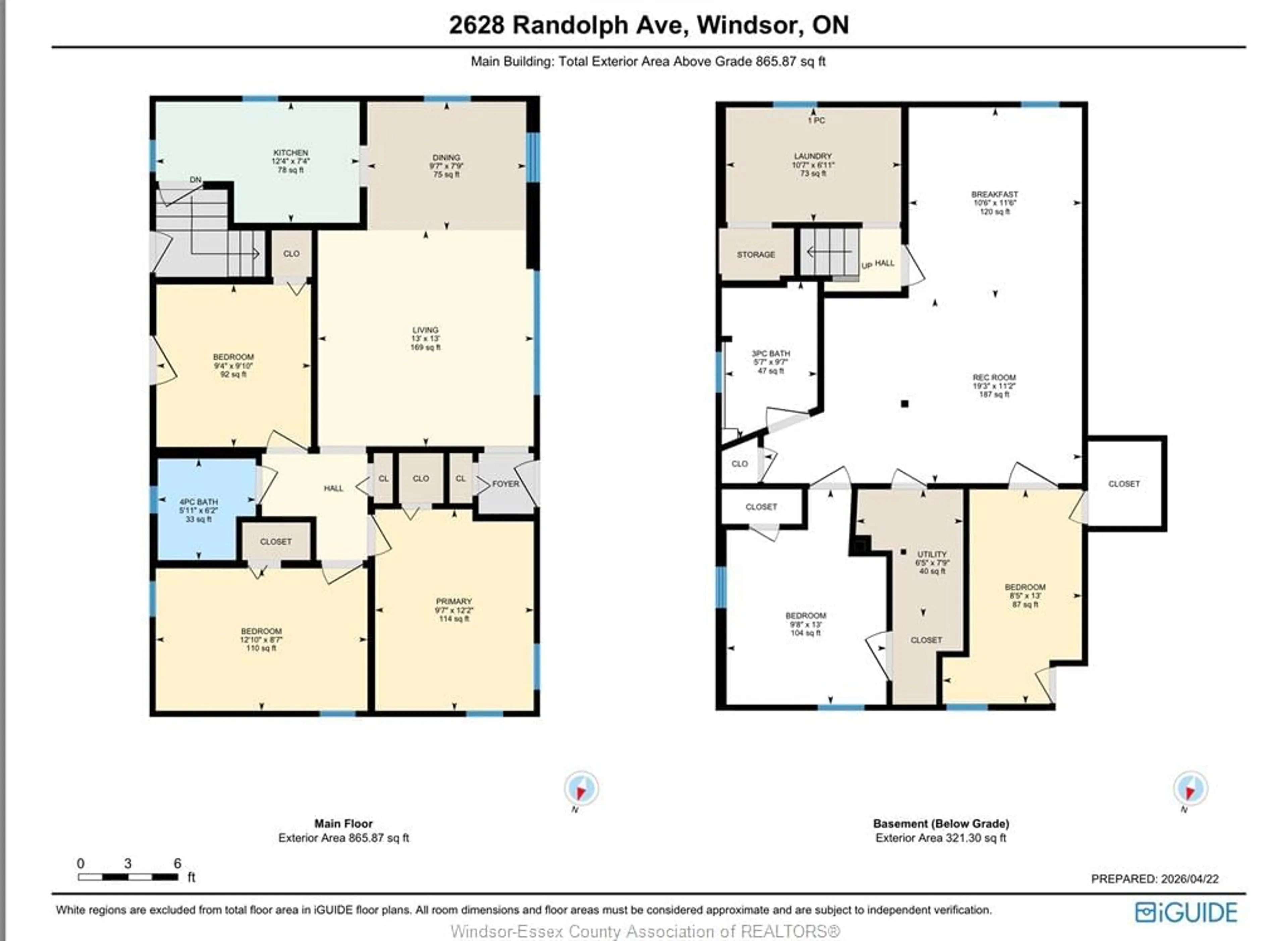 Floor plan for 2628 RANDOLPH, Windsor Ontario N9E 3C9