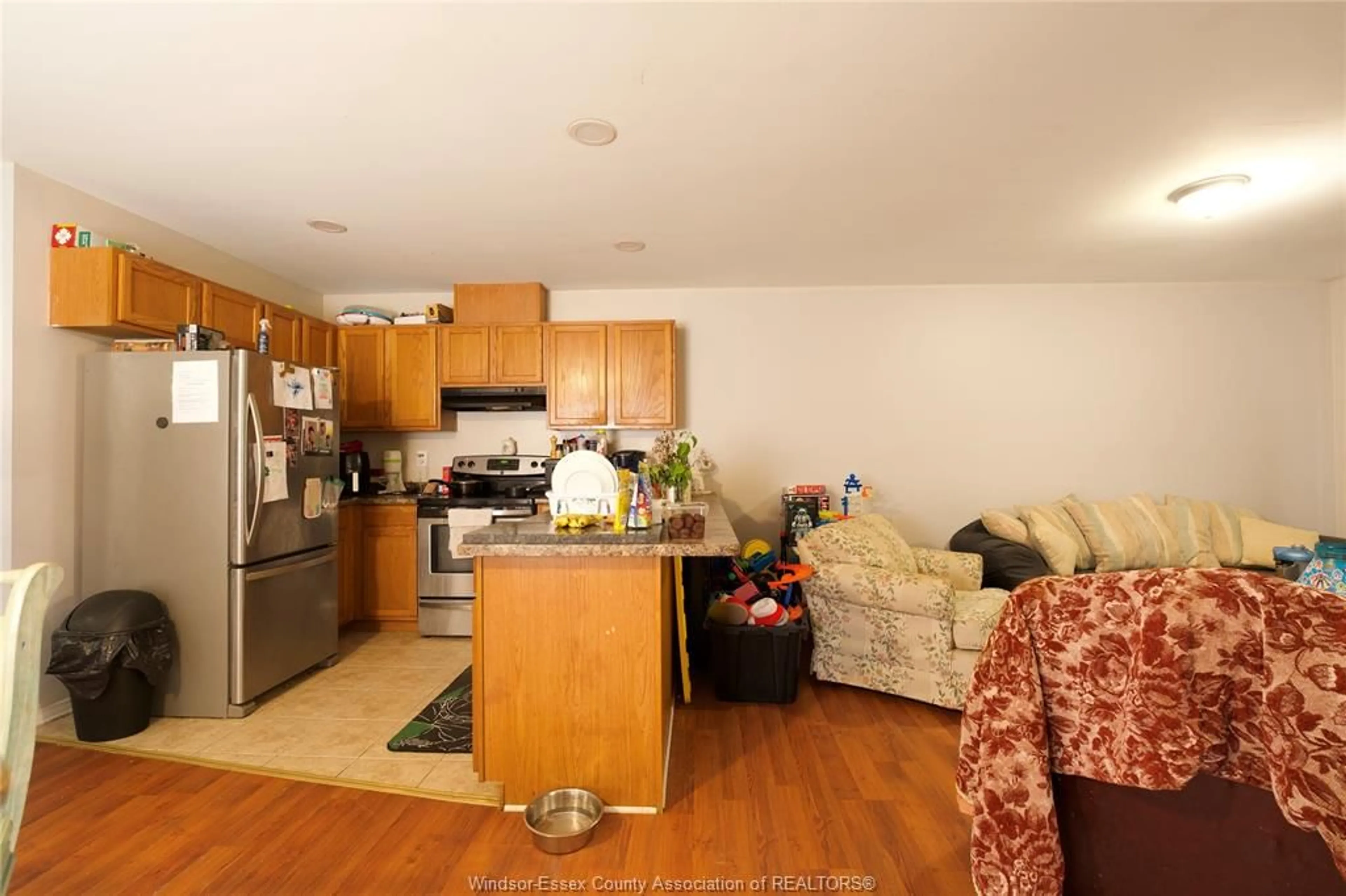 Open concept kitchen, wood/laminate floor for 3646 RIBERDY Rd, Windsor Ontario N8W 3V8