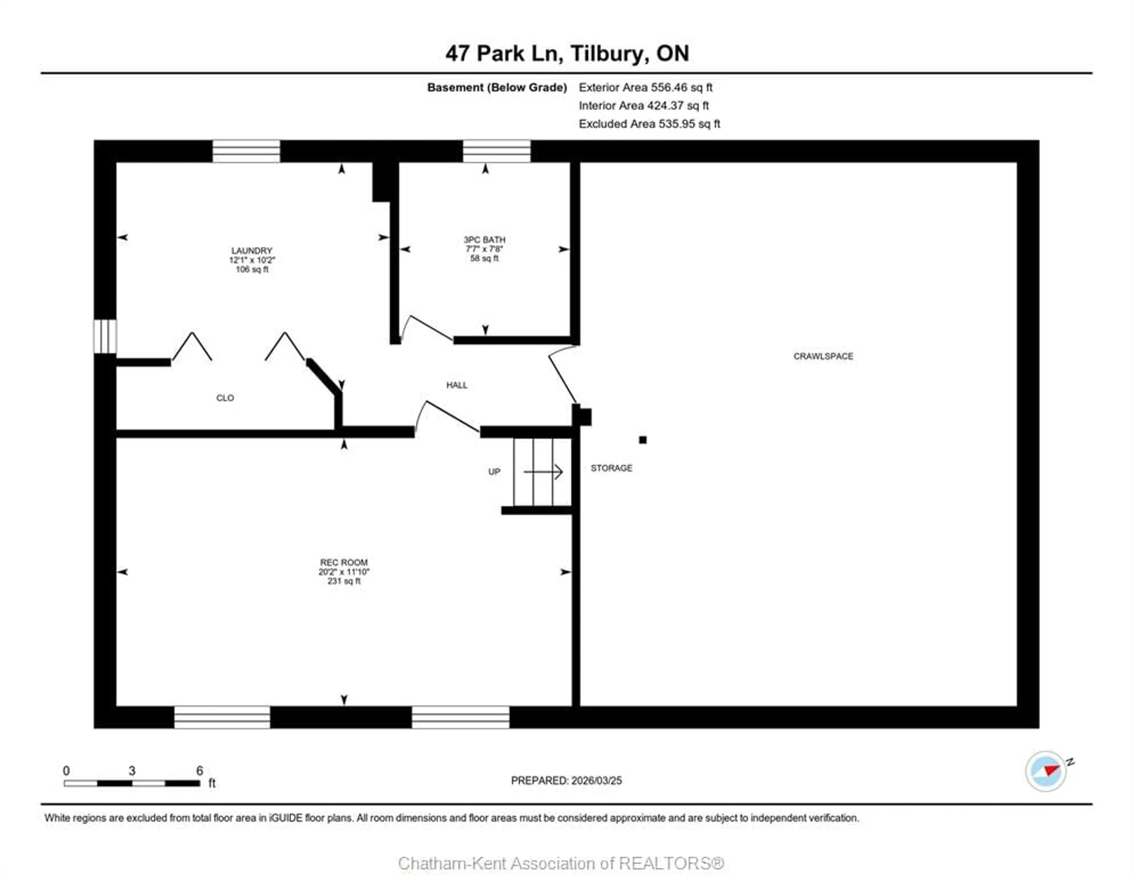 Floor plan for 47 Park Lane, Tilbury Ontario N0P 2L0