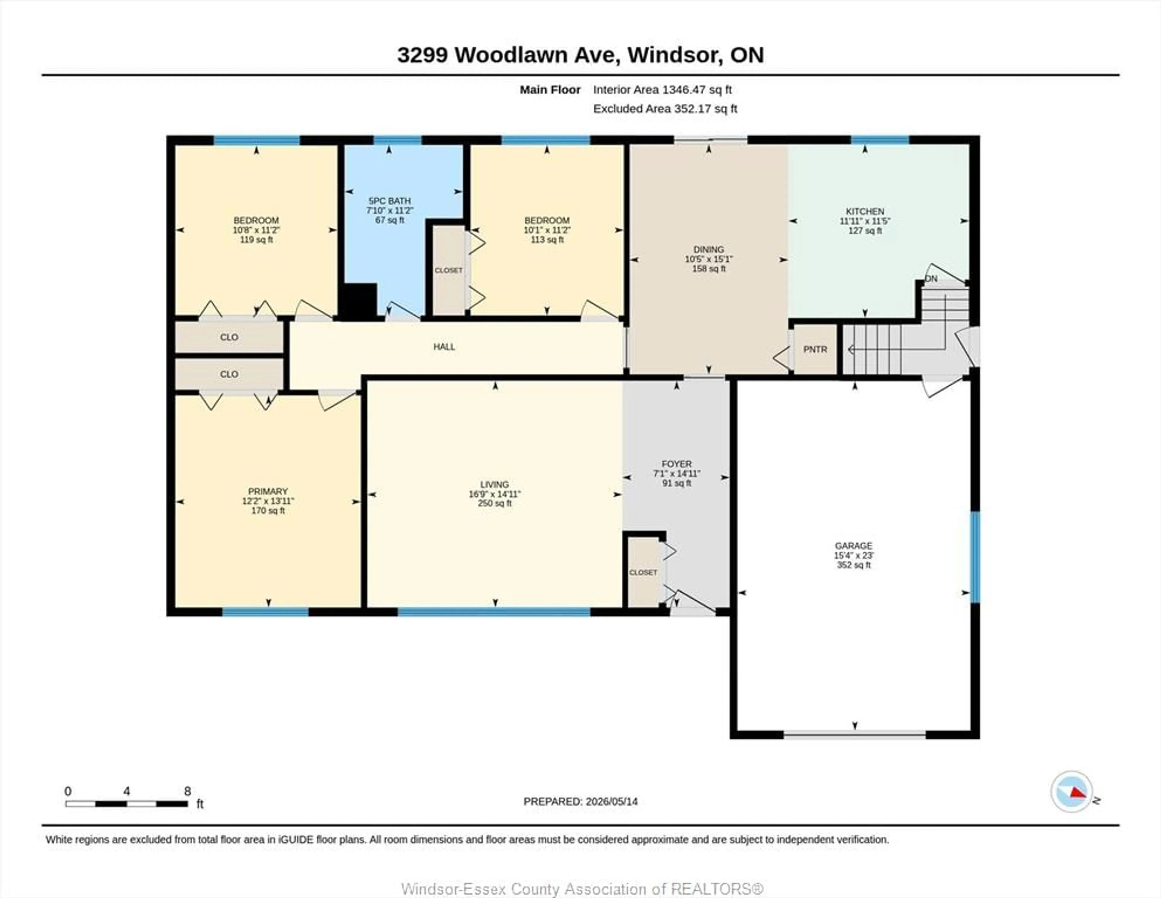 Floor plan for 3299 Woodlawn Ave, Windsor Ontario N8W 2J1