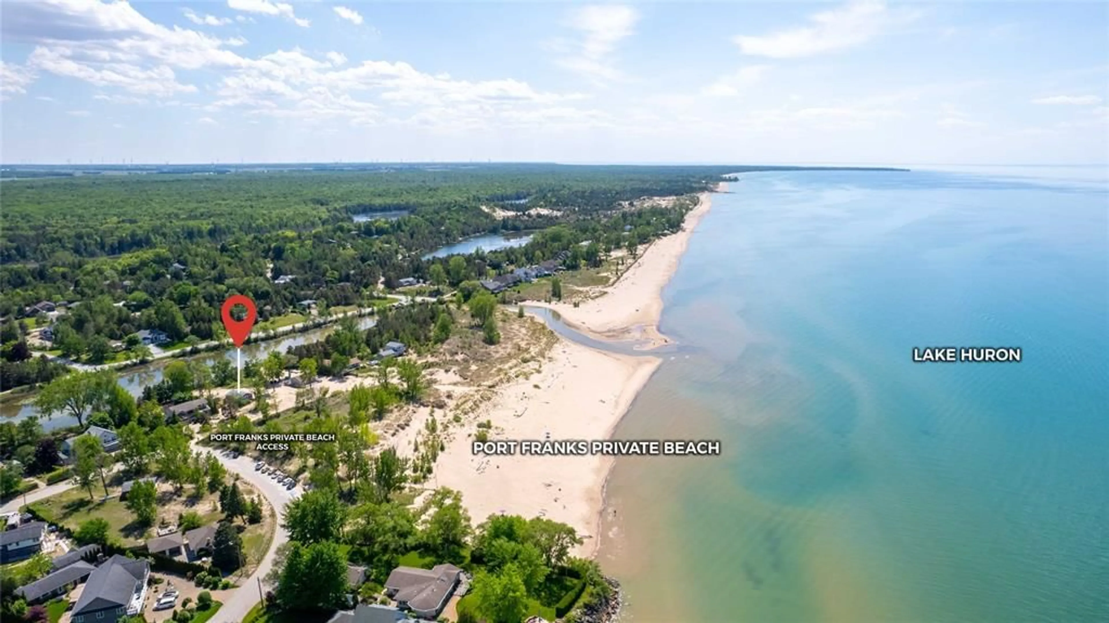 A pic from outside/outdoor area/front of a property/back of a property/a pic from drone, water/lake/river/ocean view for 7403 SANDERSON Rd, Lambton Shores Ontario N0M 2L0