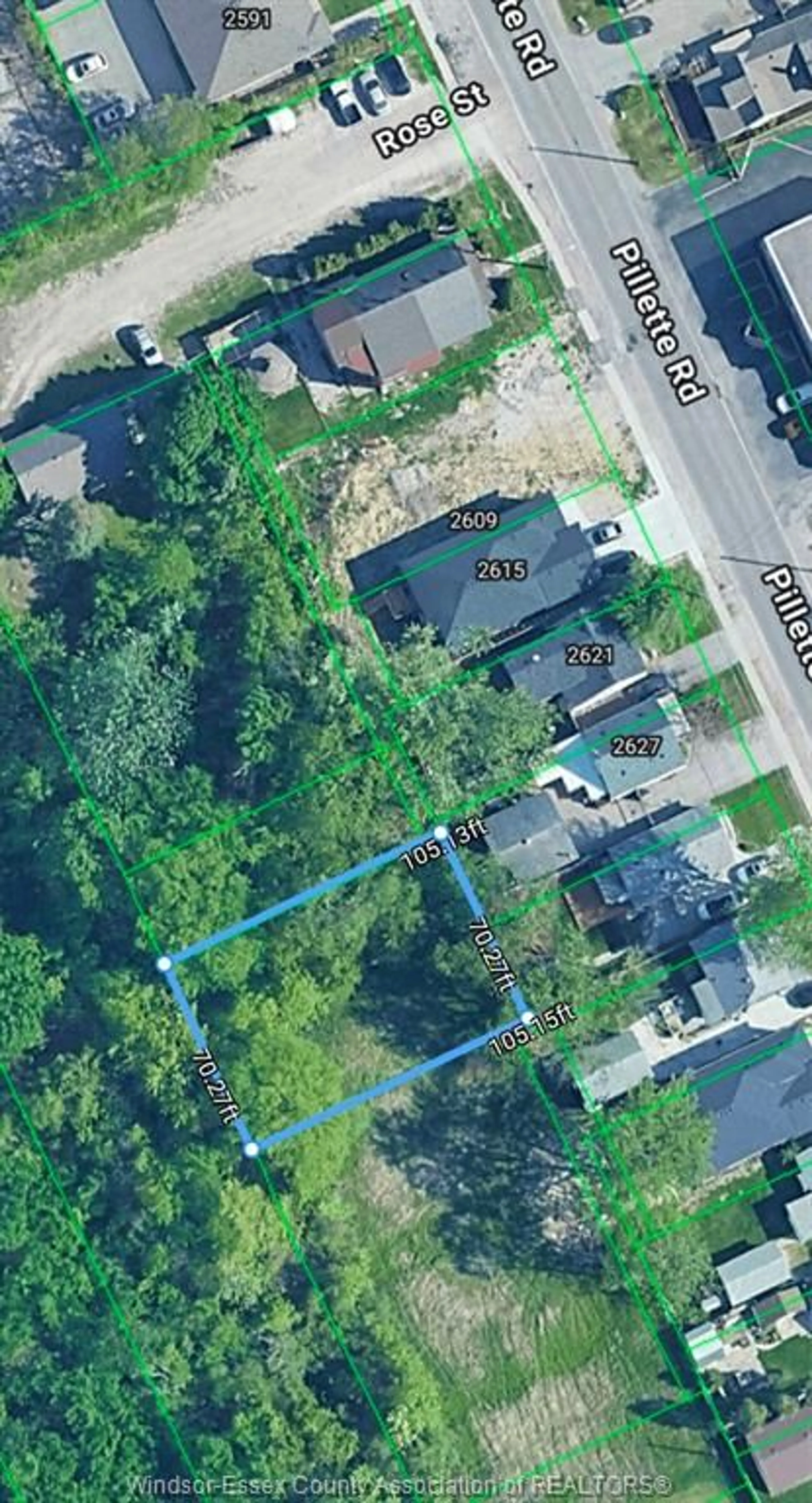 A pic from outside/outdoor area/front of a property/back of a property/a pic from drone, street for V/L ARTHUR, Windsor Ontario N8W 4W2