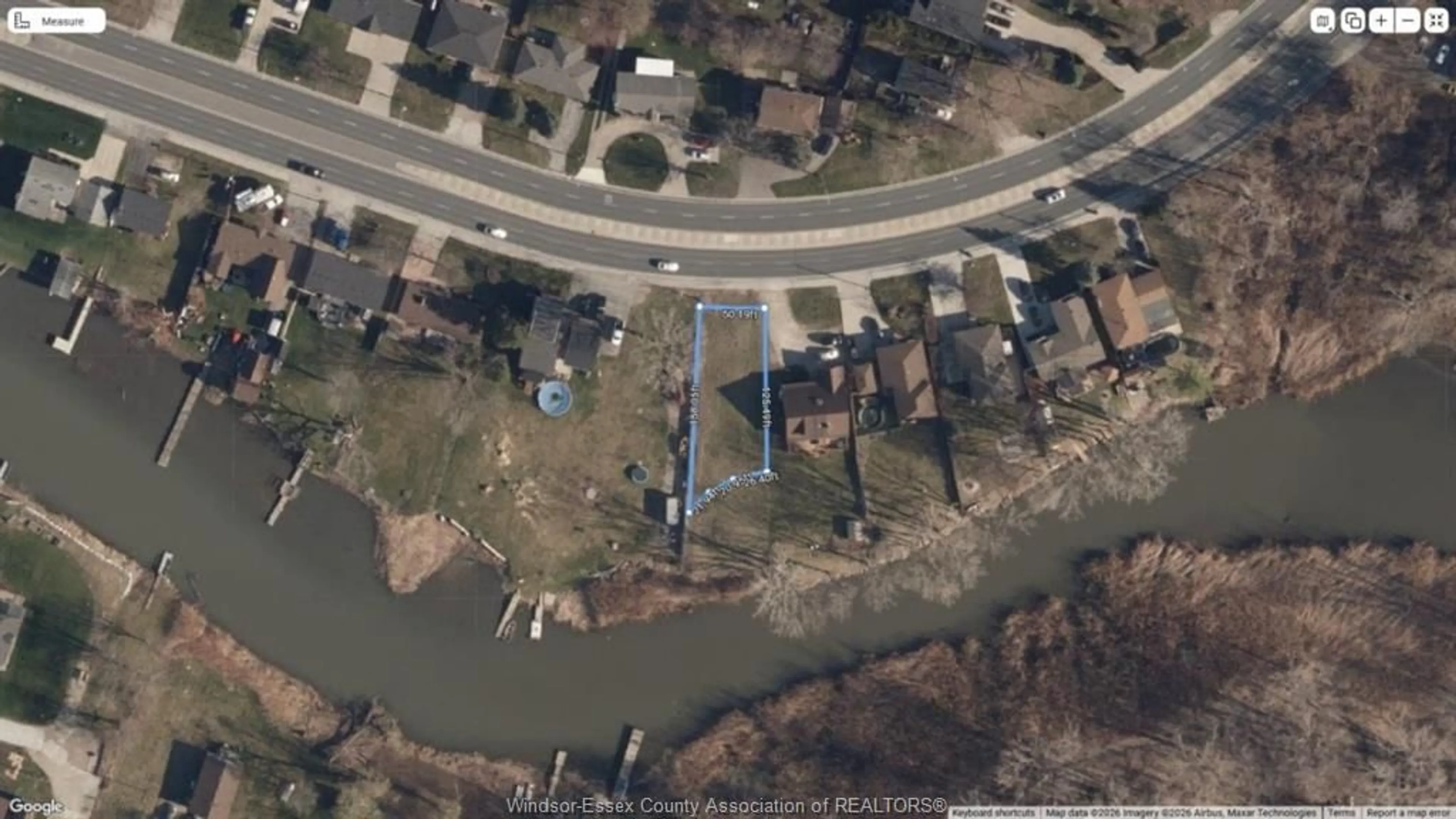 A pic from outside/outdoor area/front of a property/back of a property/a pic from drone, water/lake/river/ocean view for 629 HIGHWAY 18, LaSalle Ontario N9J 1A5
