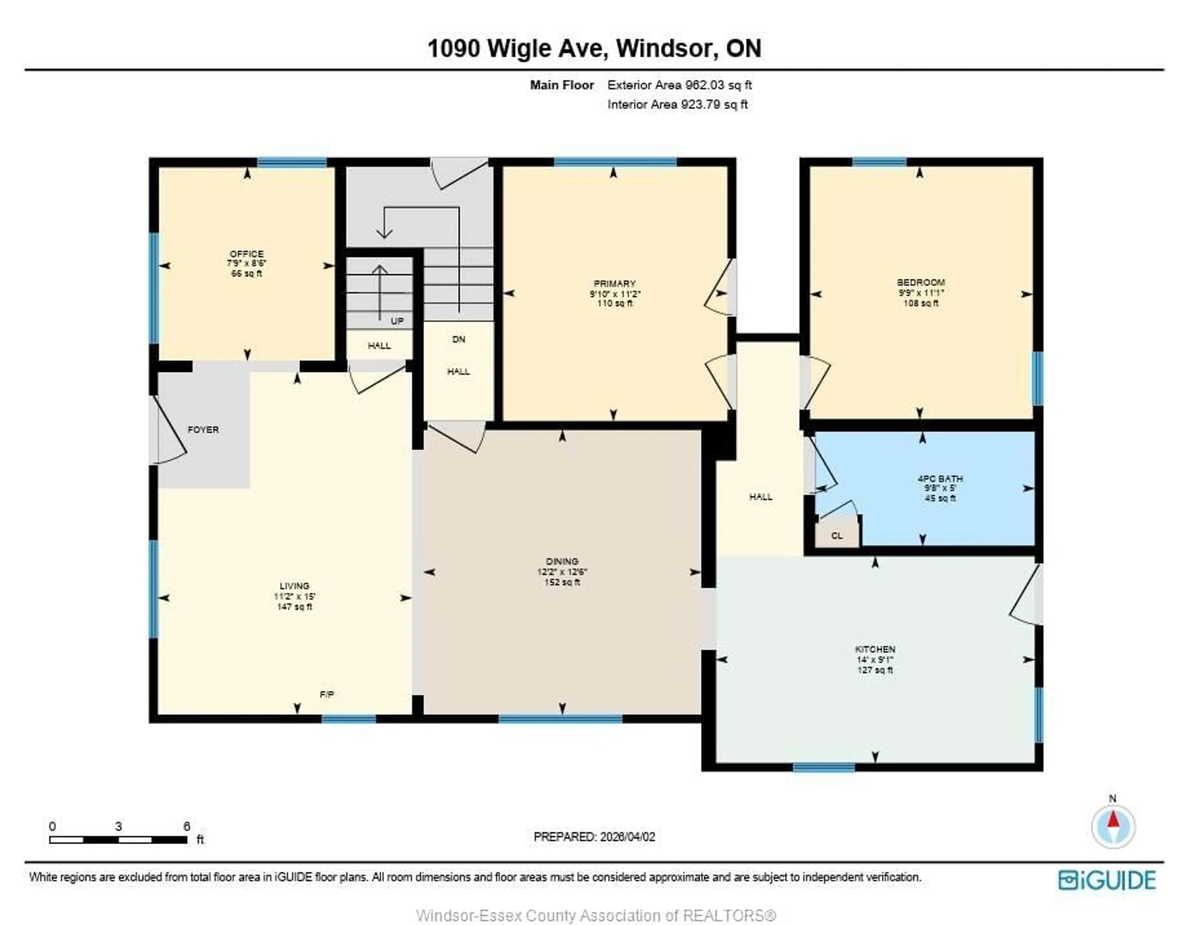 Floor plan for 1090 WIGLE, Windsor Ontario N9C 3M8
