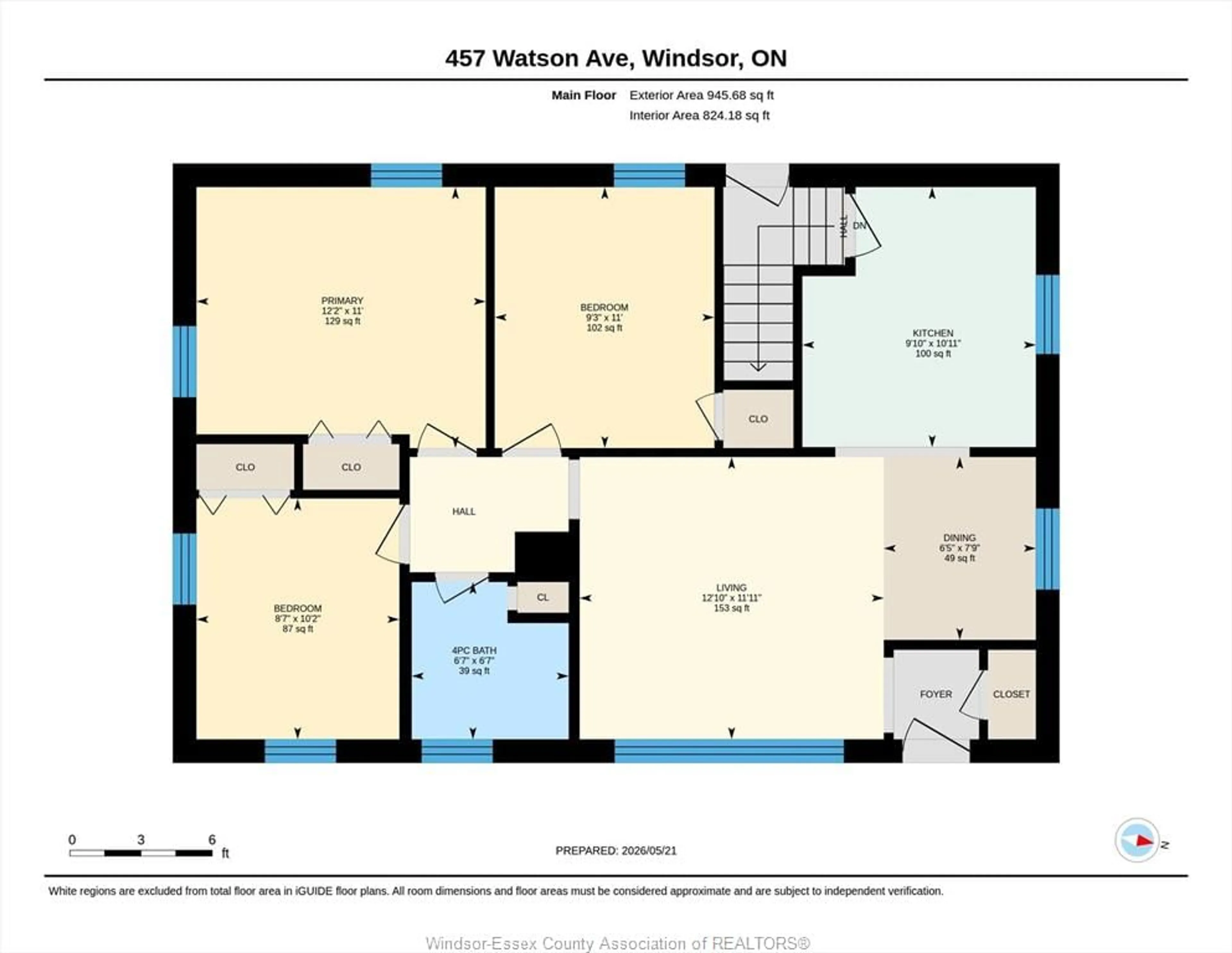 Floor plan for 457 Watson, Windsor Ontario N8S 3S5