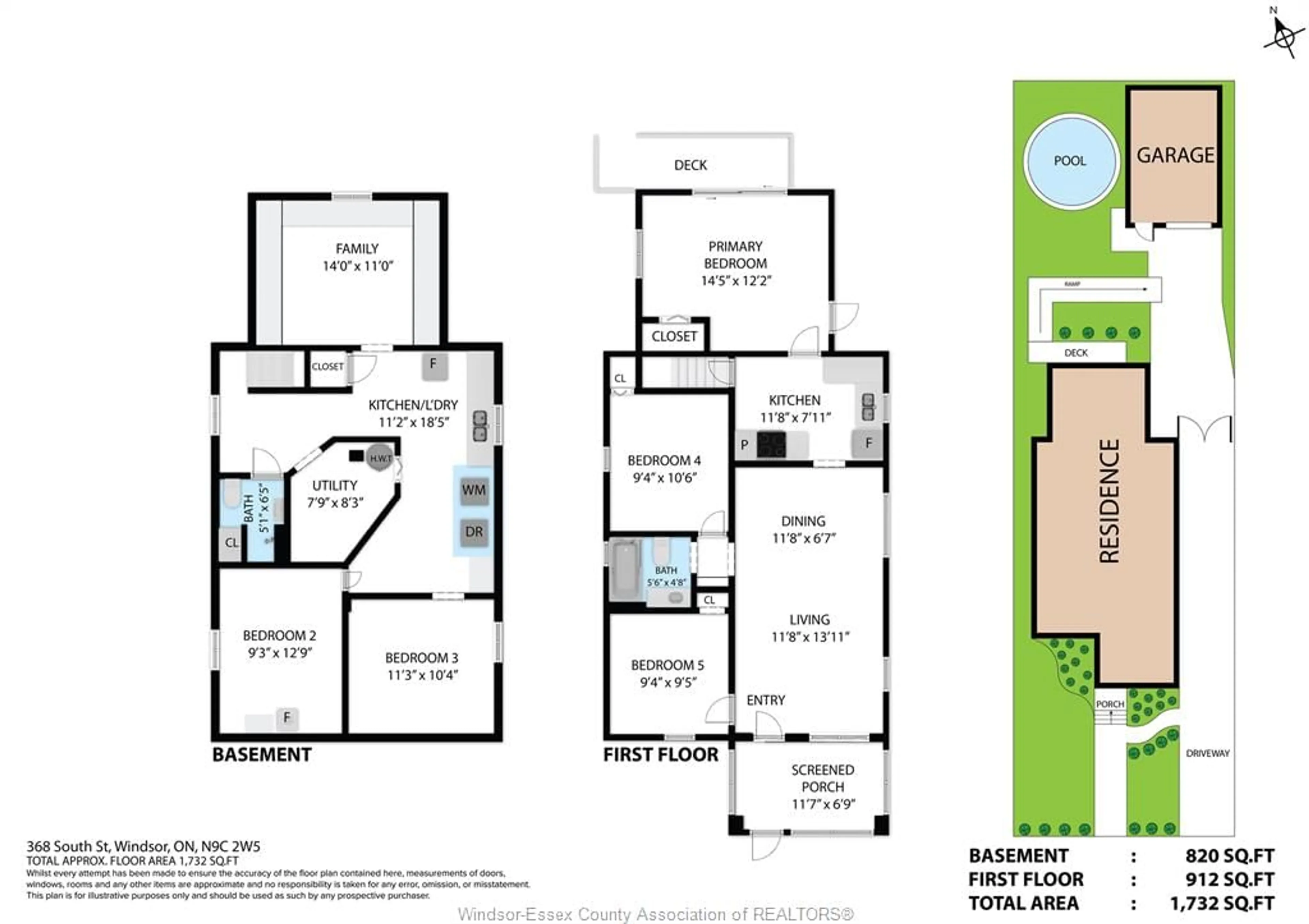 Floor plan for 368 South St, Windsor Ontario N9C 2W5