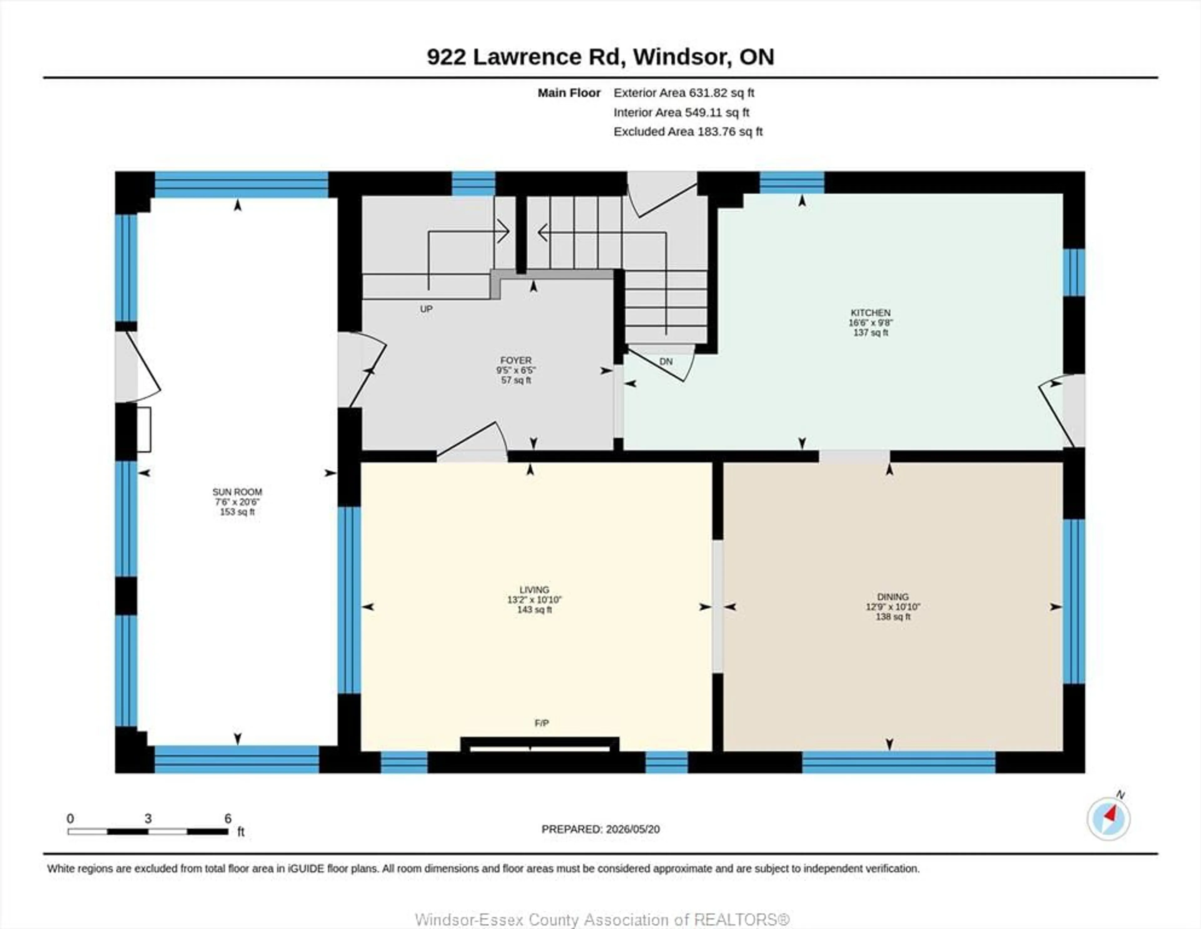 Floor plan for 922 LAWRENCE Rd, Windsor Ontario N8Y 3Z8