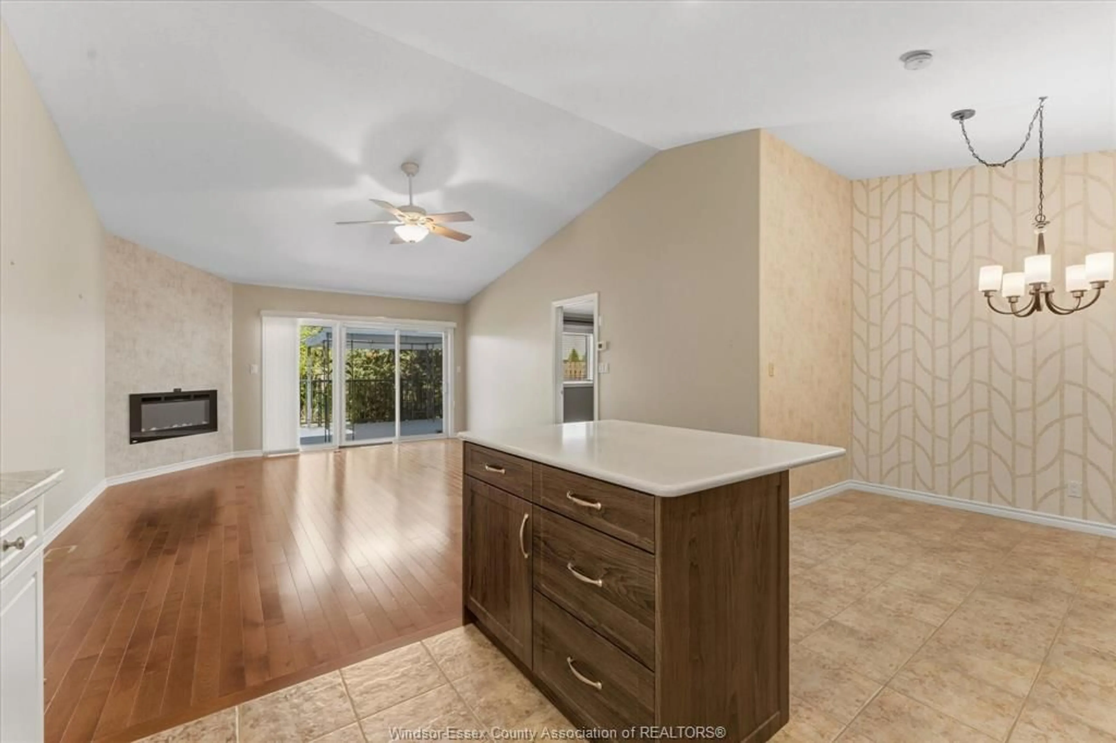 Open concept kitchen, ceramic/tile floor for 2035 Morningstar Ave, Windsor Ontario N8P 1W5