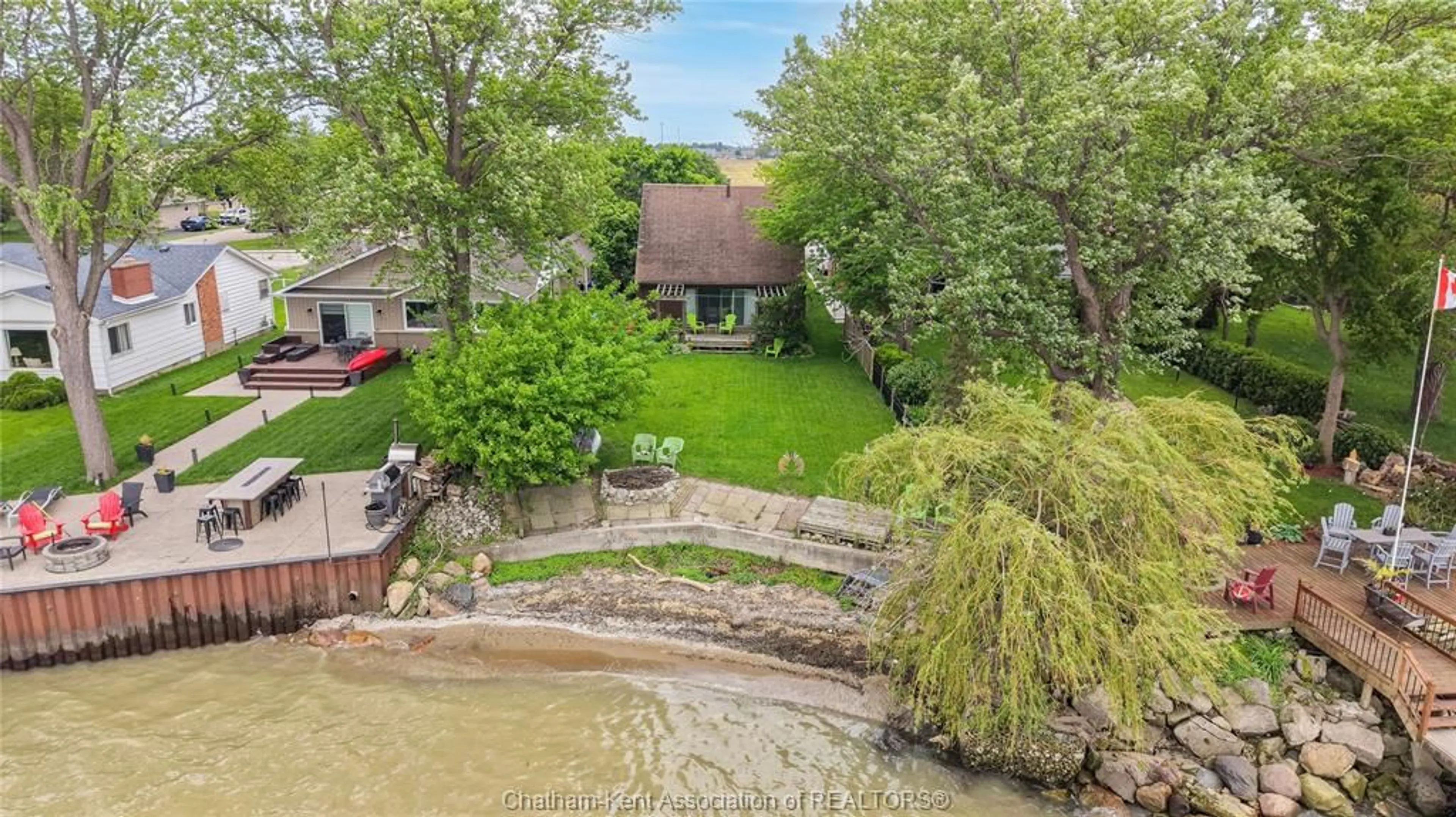 A pic from outside/outdoor area/front of a property/back of a property/a pic from drone, water/lake/river/ocean view for 3938 ST CLAIR Rd, Stoney Point Ontario N0R 1N0